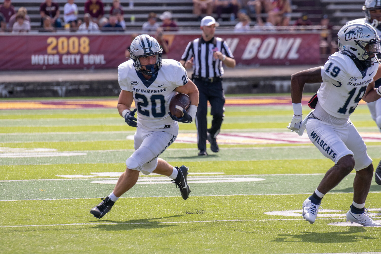 University of New Hampshire senior running back Dylan Laube finished with a school-record 295 receiving yards September 9 at Central Michigan University. UNIVERSITY OF NEW HAMPSHIRE ATHLETICS