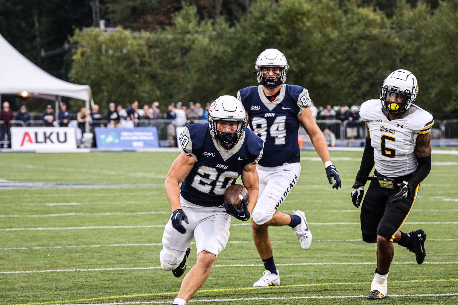 Former Westhampton Beach running back Dylan Laube set a Long Island record with 47 touchdowns his senior year. UNIVERSITY OF NEW HAMPSHIRE ATHLETICS