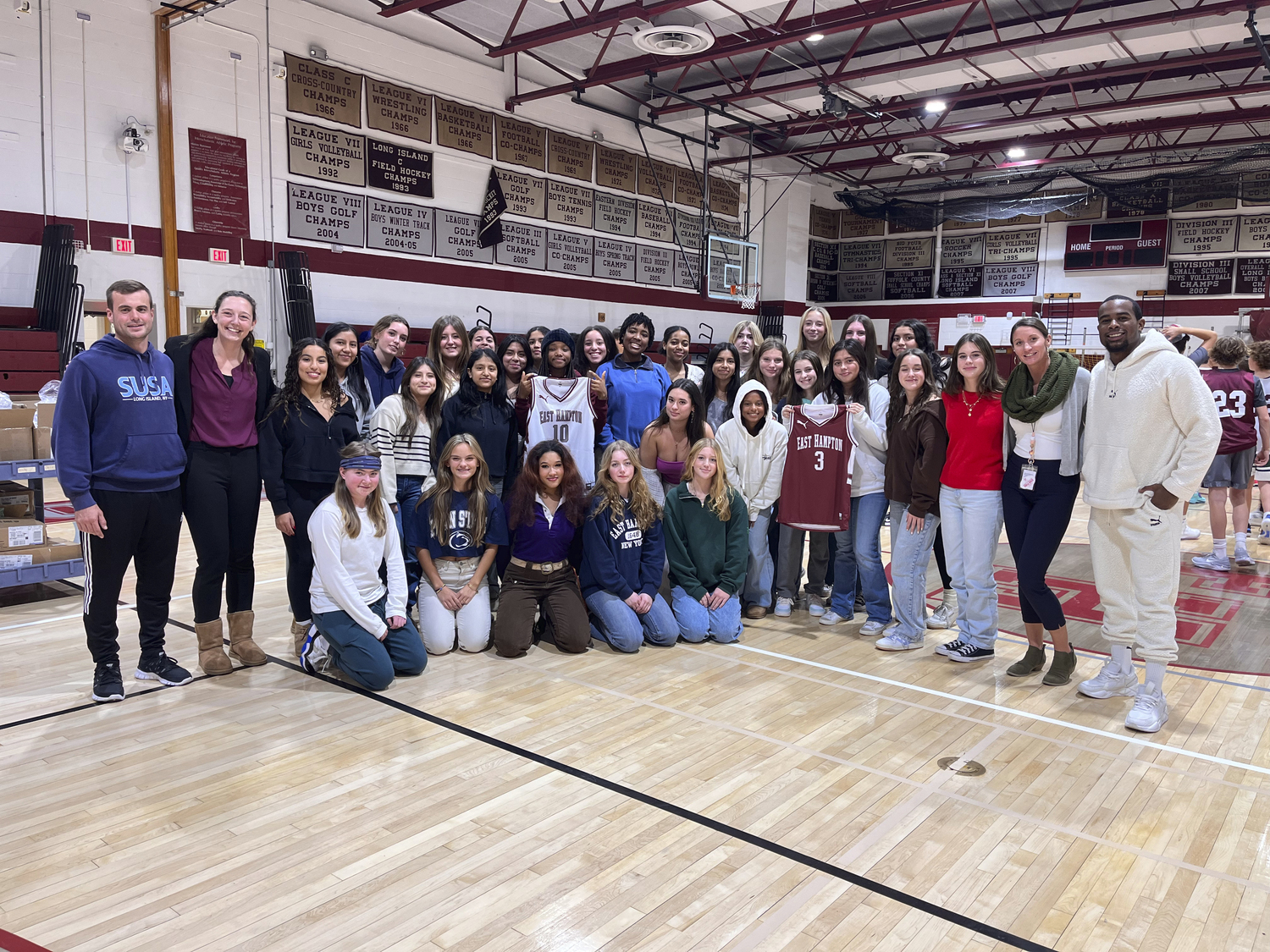 Over 50 players tried out for East Hampton's varsity and junior varsity girls basketball teams.