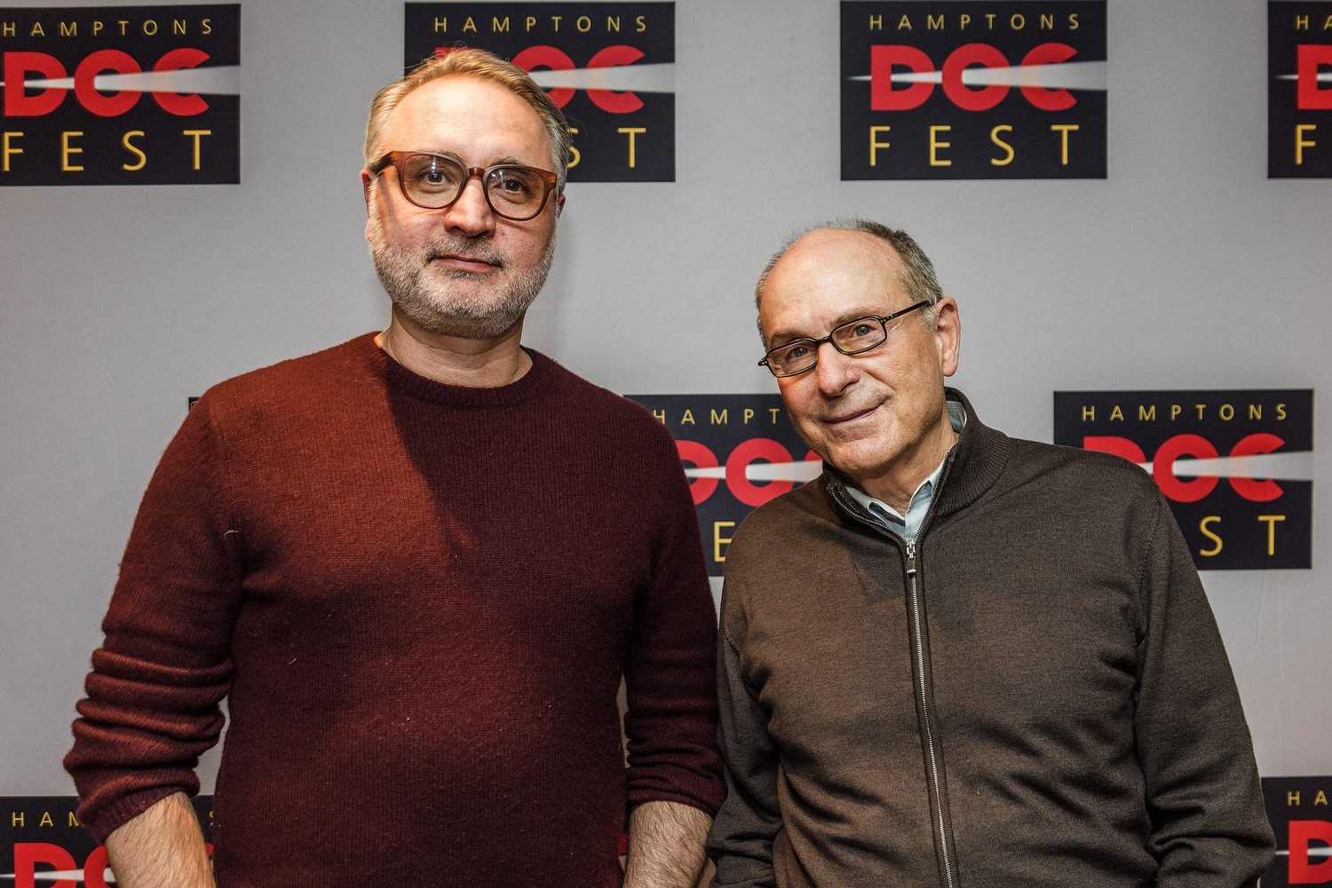 Editor Miky Wolf and director James Lapine, three-time winner of the Tony Award, attended the post-film reception at Sag Harbor Cinema on November 30 after the screening of their opening night film “In the Company of Rose” about writer William Styron’s wife.  COURTESY HAMPTONS DOC FEST