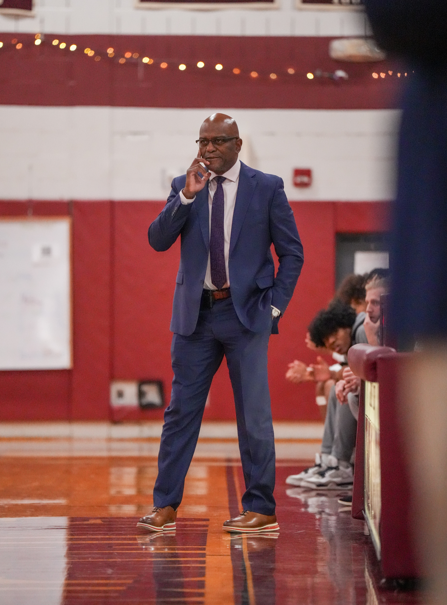 Southampton head coach Herm Lamison coaching his team in the opening game of the Mariner Holiday Classic held on December 22 and 23.   RON ESPOSITO/SOUTHAMPTON SCHOOL DISTRICT