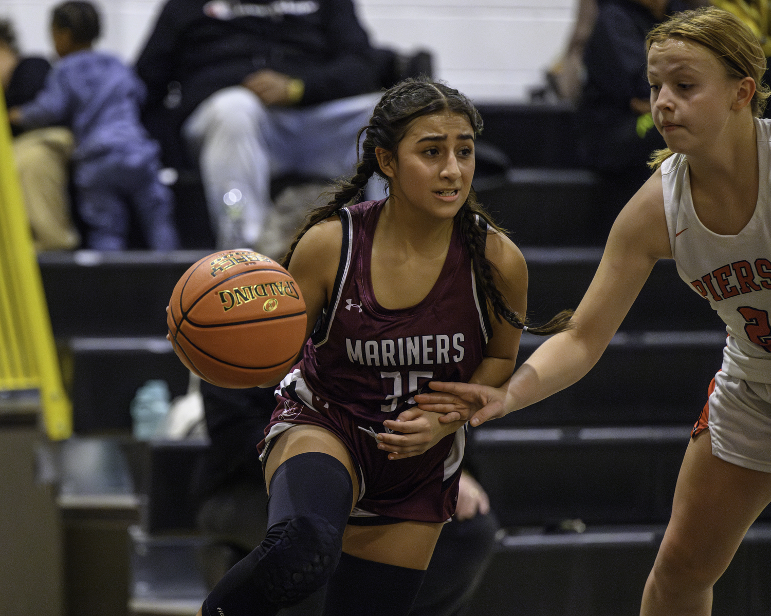 Freshman Domenica Davis breaks to the basket. MARIANNE BARNETT