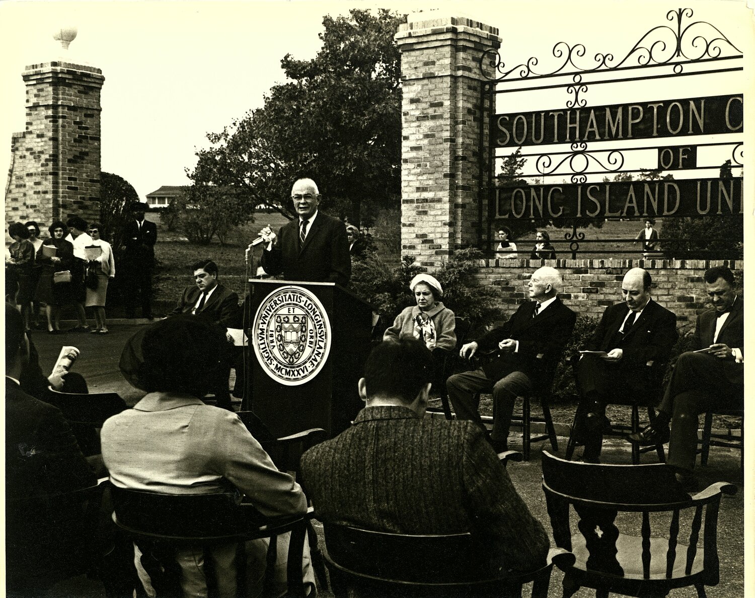 A campus ceremony in 1963.
 COURTESY SOUTHAMPTON TOWN HISTORIC DIVISION