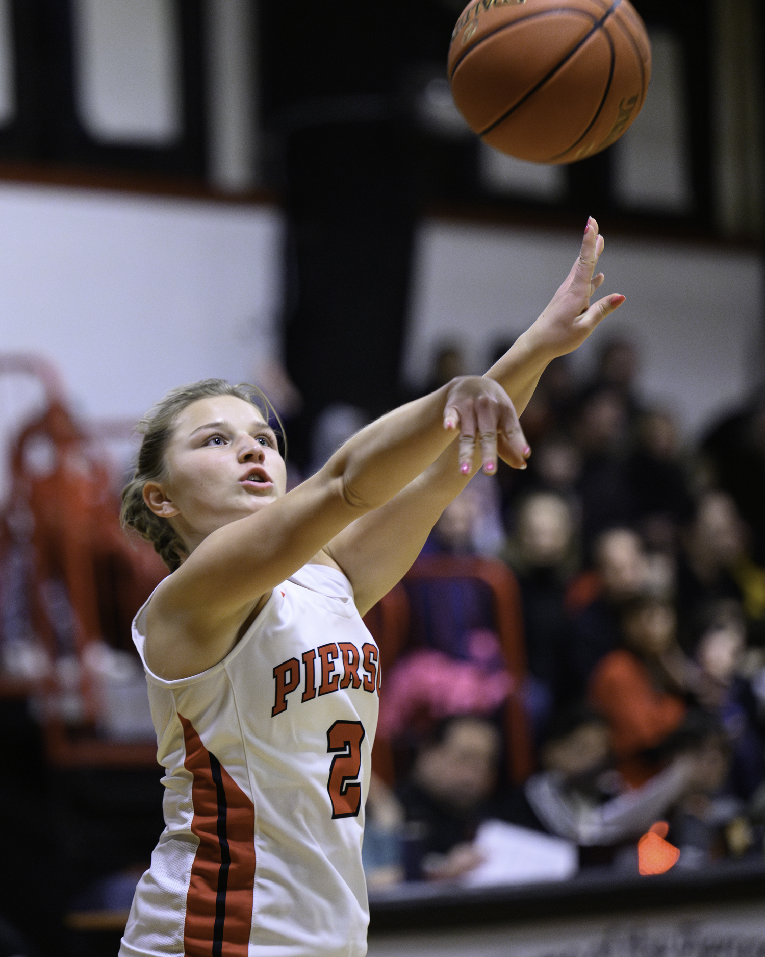 Pierson's Abby Perello puts up a three-point shot.   MARIANNE BARNETT