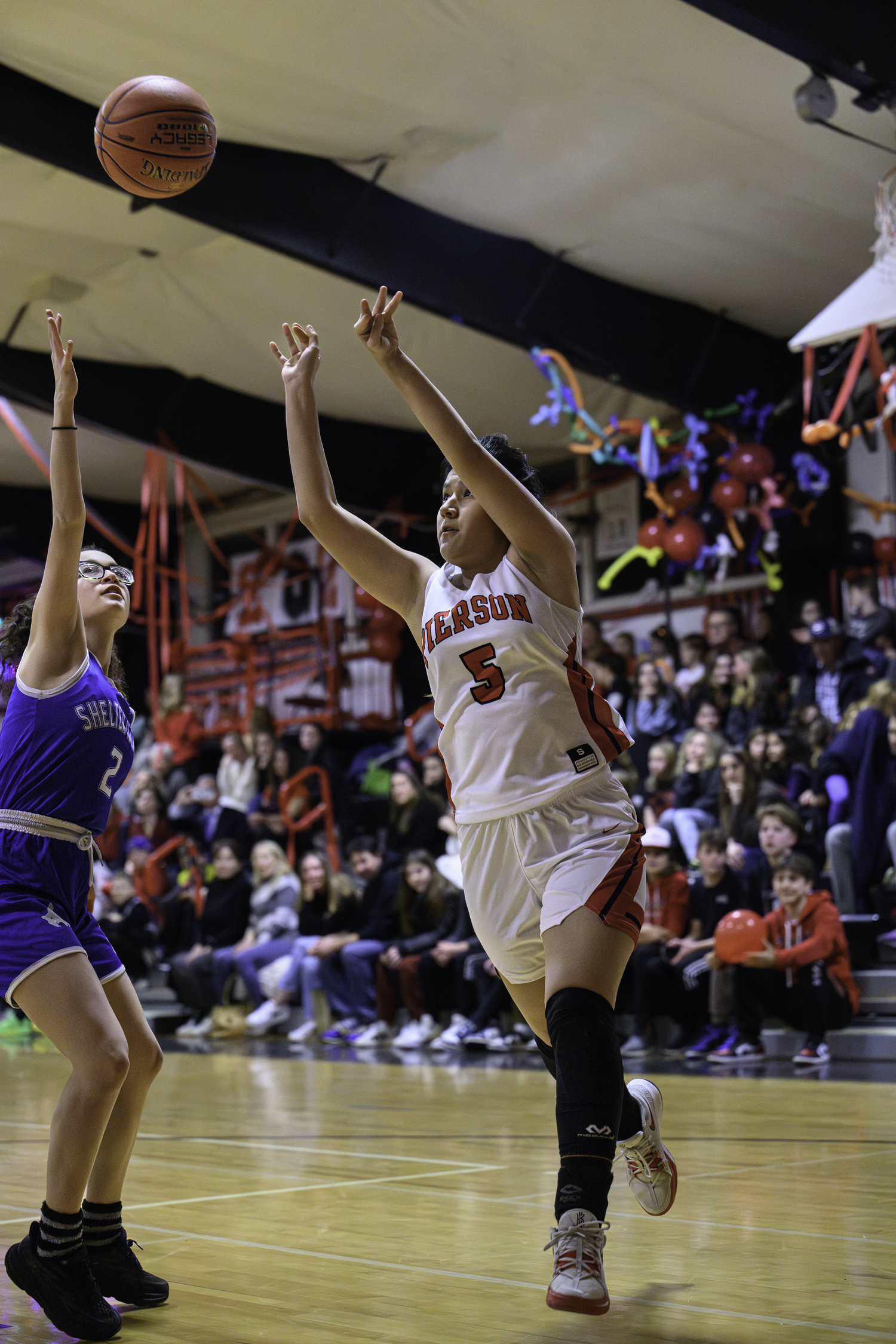 Pierson's Ava Garabedian throws up a shot.   MARIANNE BARNETT
