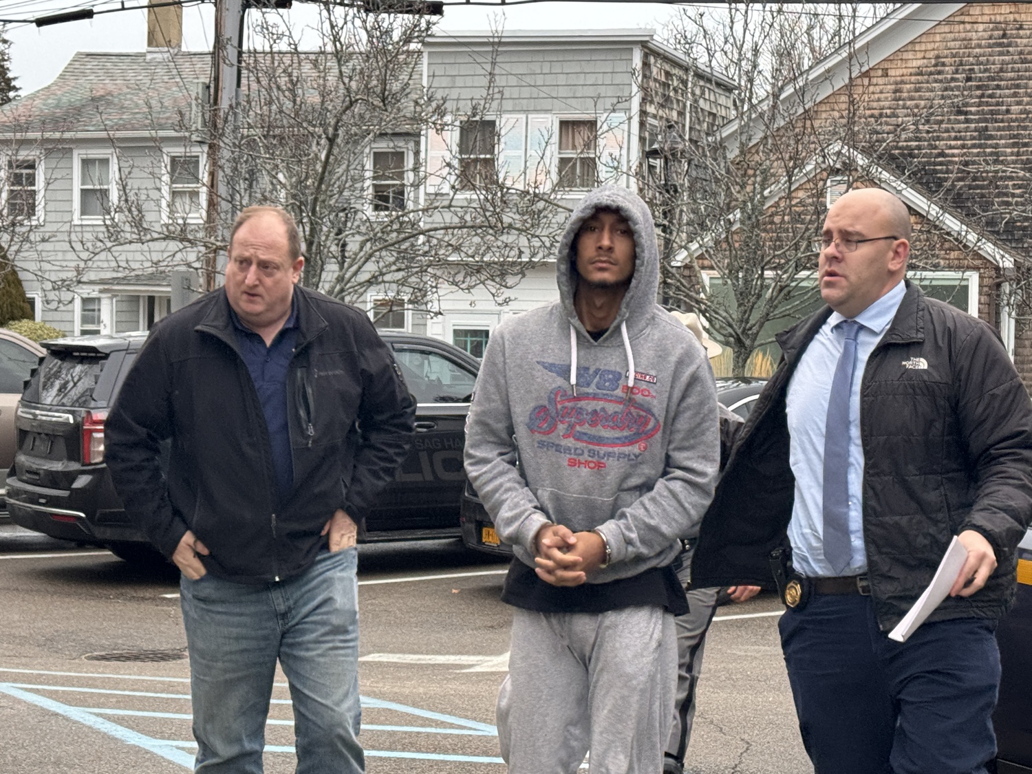 Peter C. Aviles was apprehended this week in New York City in relation to a 2022 burglary in Sag Harbor that netted more than $1 million in cash, jewelry and fine wines. He was brought into Sag Harbor Village Justice Court on Wednesday by New York State Police.