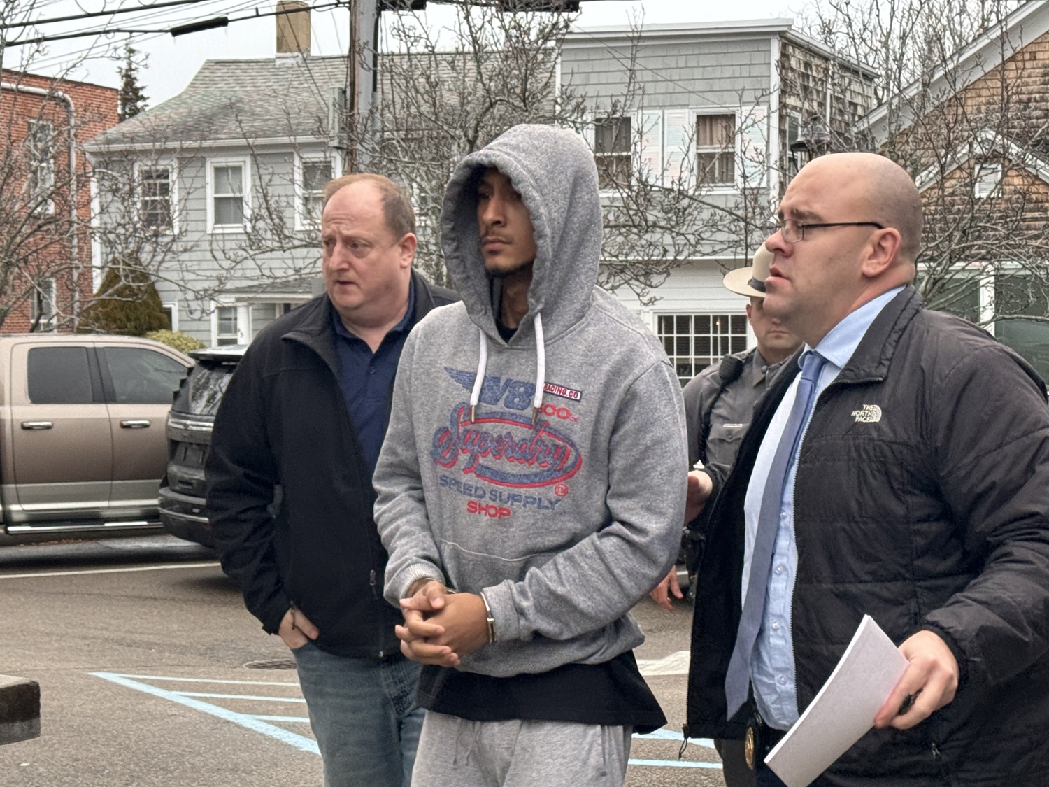 Peter C. Aviles was apprehended this week in New York City in relation to a 2022 burglary in Sag Harbor that netted more than $1 million in cash, jewelry and fine wines. He was brought into Sag Harbor Village Justice Court for arraignment on Wednesday by New York State Police.