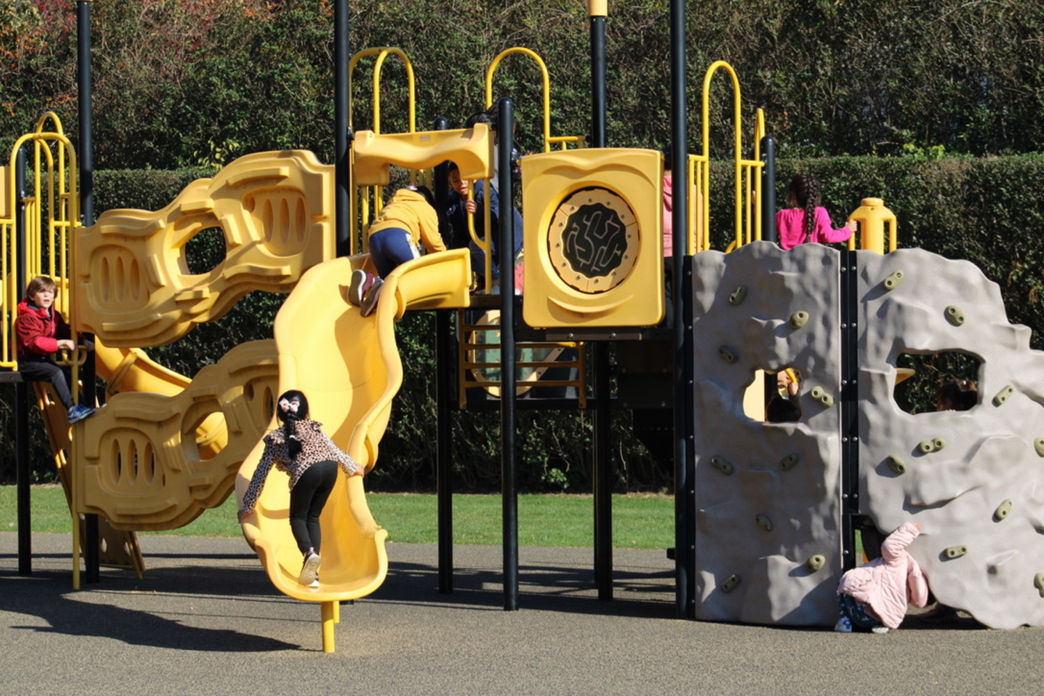 Students on Bridgehampton School playground during Bee Club. COURTESY BRIDGEHAMPTON SCHOOL DISTRICT