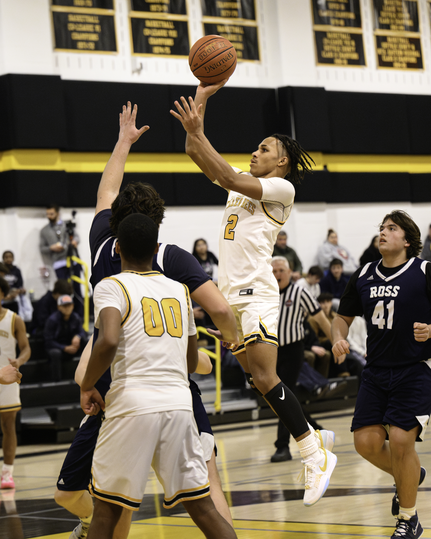 Bridgehampton sophomore Jai Feaster scored nine points in the January 18 game against Ross, only to turnaround and score a game-high 30 points the very next day against the Ravens.  MARIANNE BARNETT