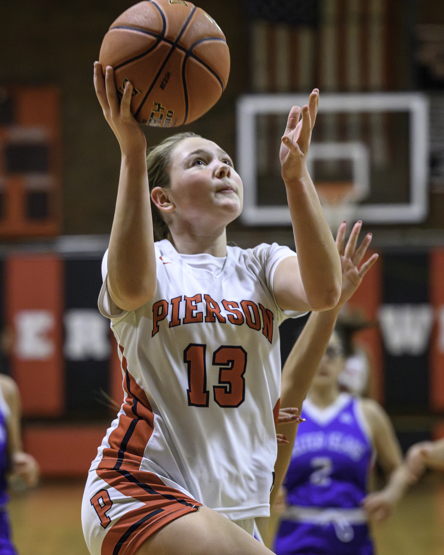 Pierson junior Cali Wilson scored a team-high 10 points in her team's Spirit Night victory over Shelter Island on Friday night.   MARIANNE BARNETT