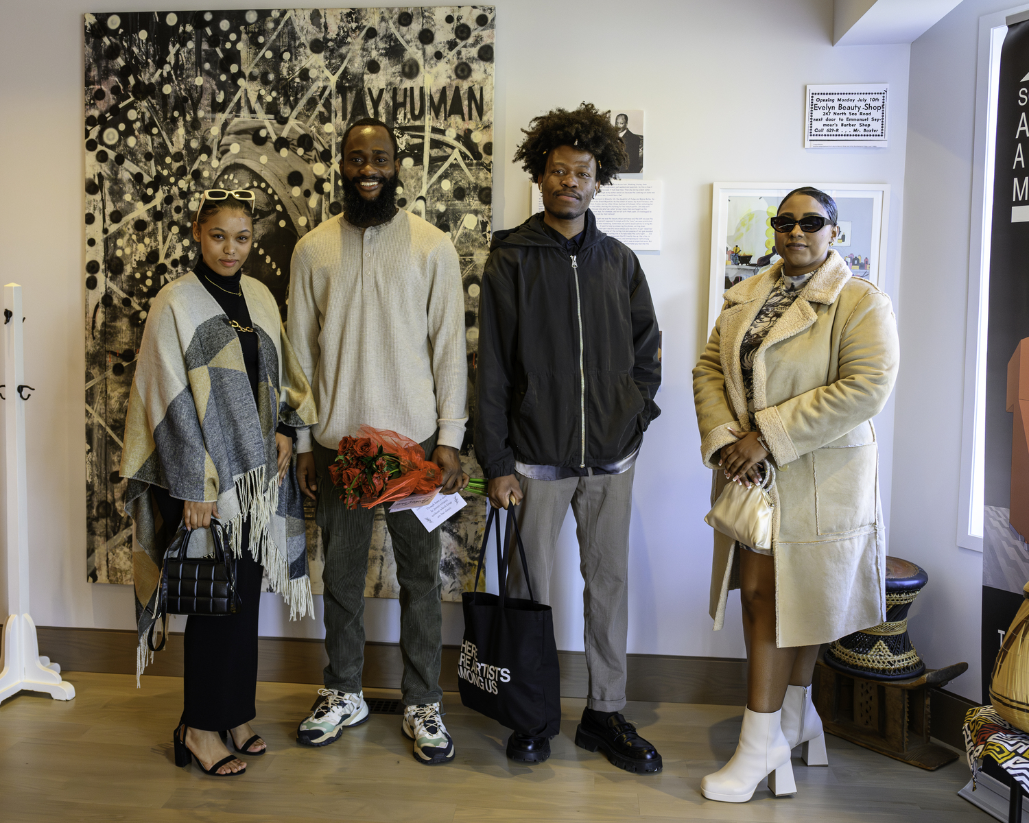 Chloe Brown, Mayowa Nwadike, Naderson Saint-Pierre and Ulreeze Jacobs on January 13, at the opening of the 