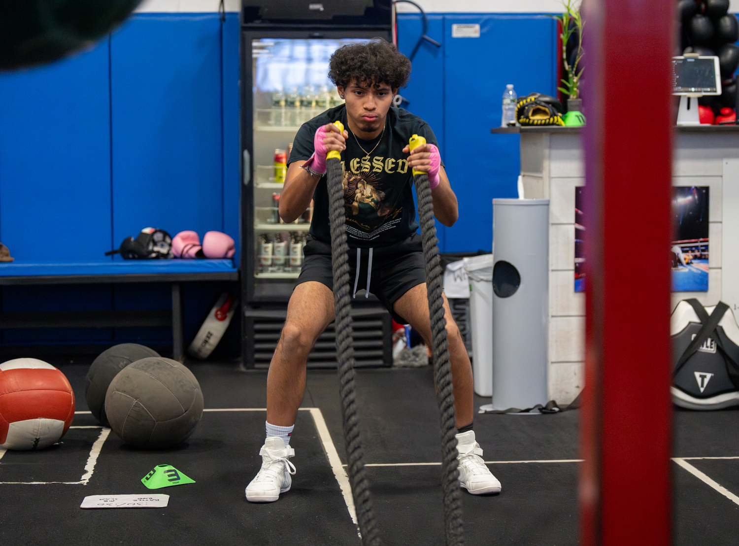 Southampton High School senior Chris Atancuri works out at Hill Street Boxing. RON ESPOSITO