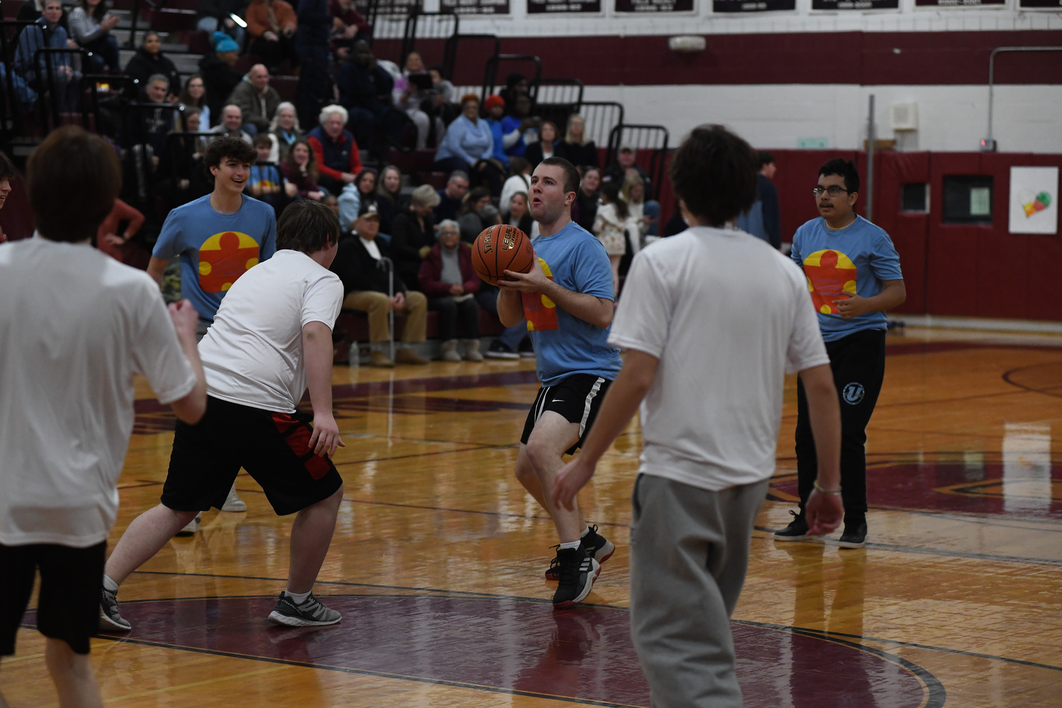 A unified basketball game was played at halftime of the Pierson and Southampton boys basketball game on Friday night as part of Autism Awareness Night which supported Flying Point Foundation for Autism.   DOUG KUNTZ