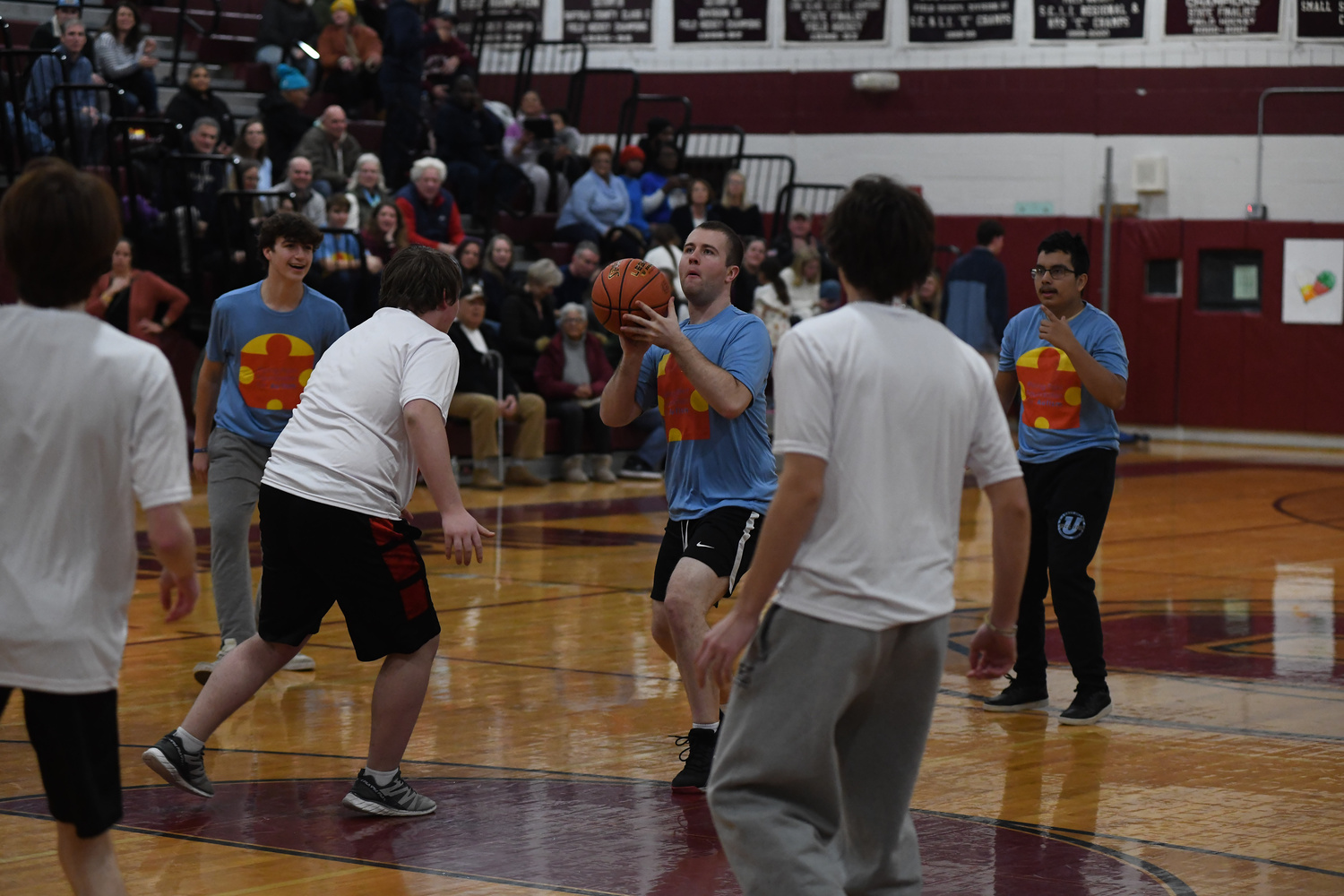 A unified basketball game was played at halftime of the Pierson and Southampton boys basketball game on Friday night as part of Autism Awareness Night which supported Flying Point Foundation for Autism.   DOUG KUNTZ