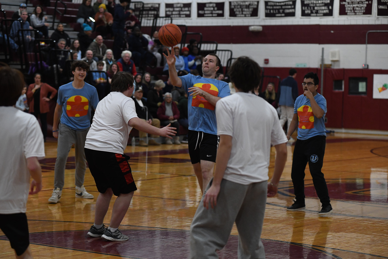 A unified basketball game was played at halftime of the Pierson and Southampton boys basketball game on Friday night as part of Autism Awareness Night which supported Flying Point Foundation for Autism.   DOUG KUNTZ