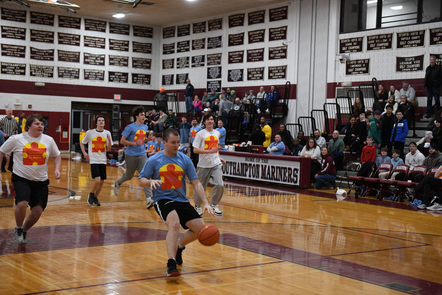 A unified basketball game was played at halftime of the Pierson and Southampton boys basketball game on Friday night as part of Autism Awareness Night which supported Flying Point Foundation for Autism.   DOUG KUNTZ