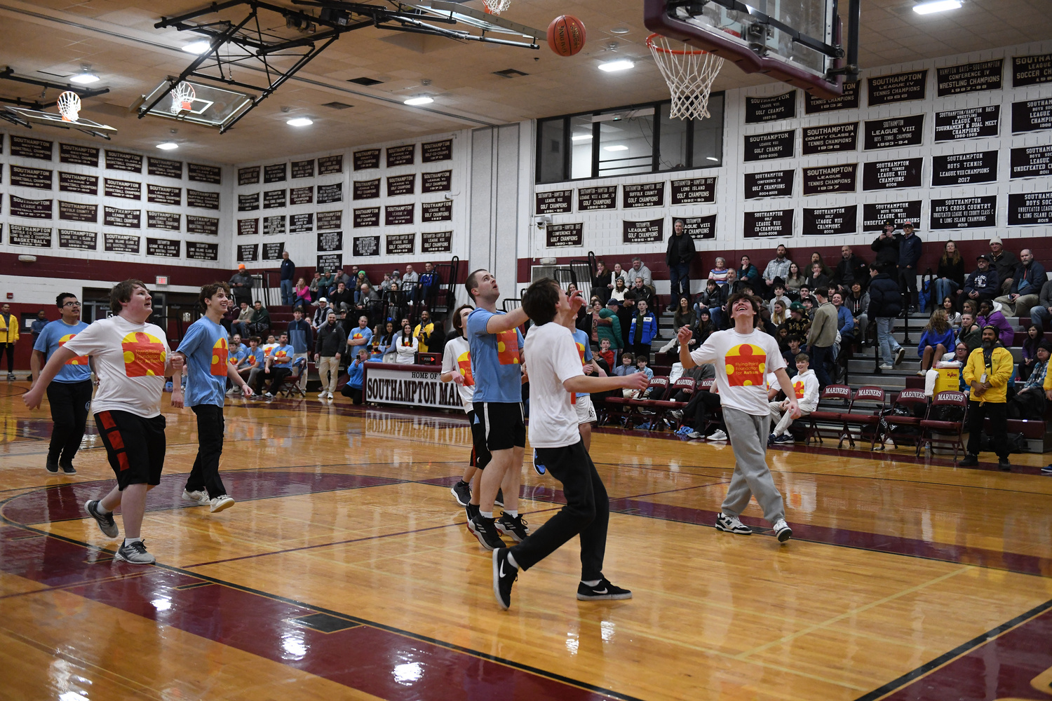 A unified basketball game was played at halftime of the Pierson and Southampton boys basketball game on Friday night as part of Autism Awareness Night which supported Flying Point Foundation for Autism.   DOUG KUNTZ