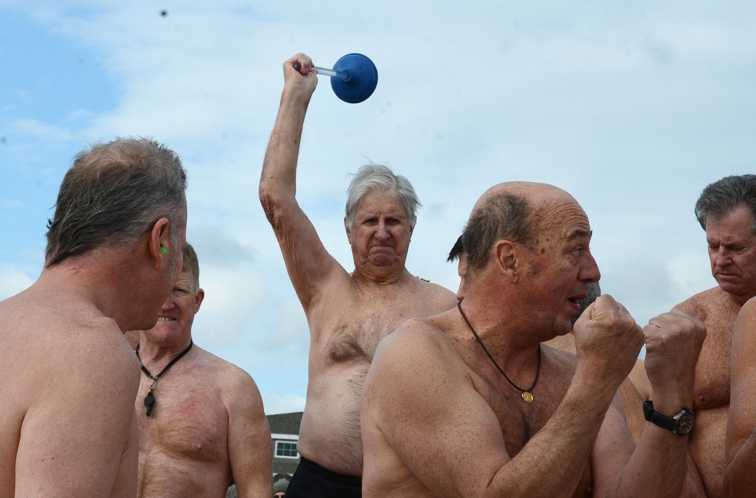 The Polar Plunge on Main Beach in East Hampton on New Year's Day.