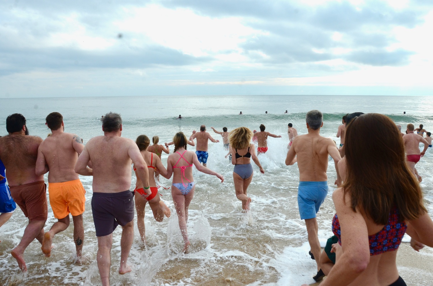 The Polar Plunge on Main Beach in East Hampton on New Year's Day.