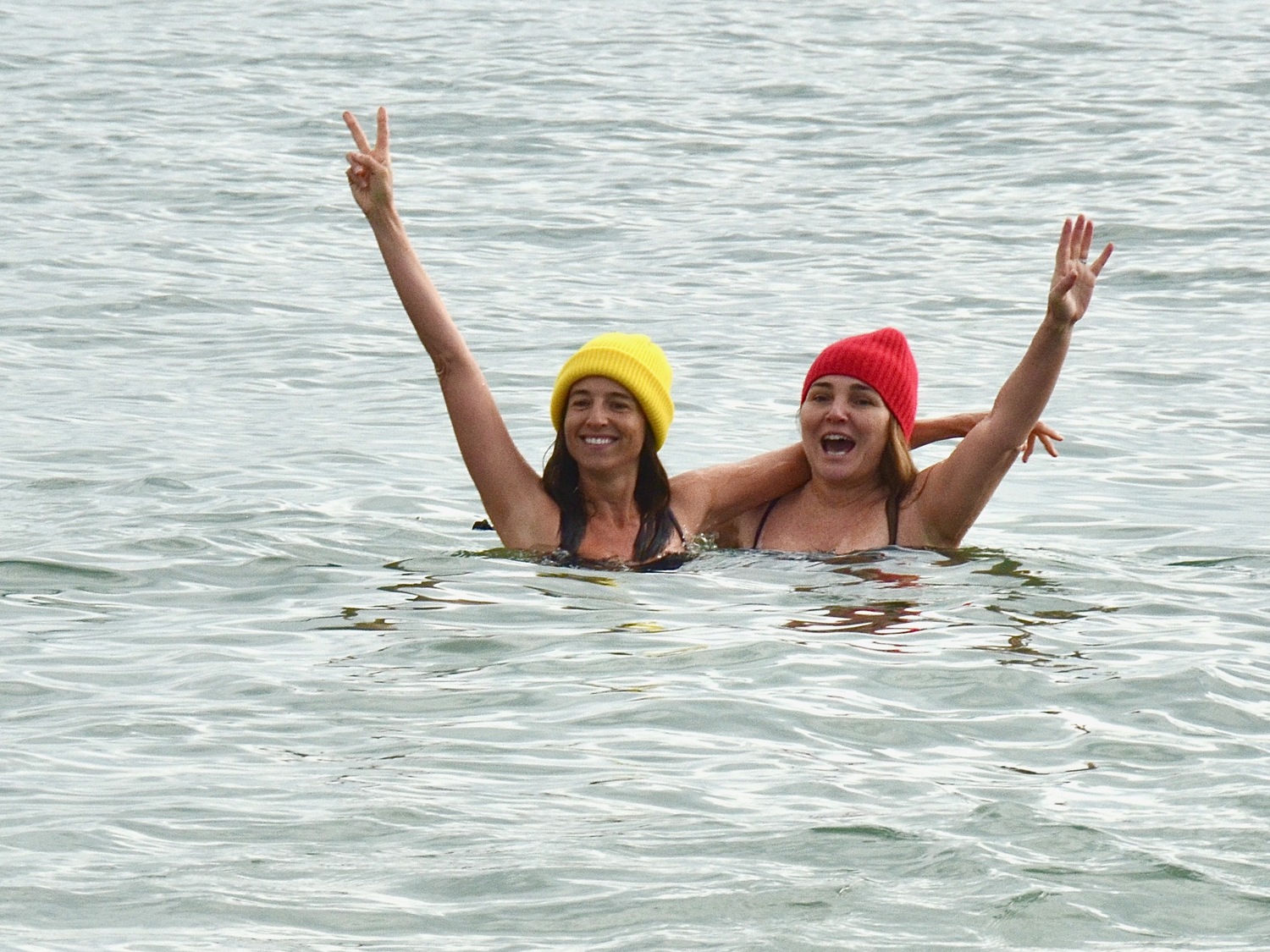 The Polar Plunge on Main Beach in East Hampton on New Year's Day.