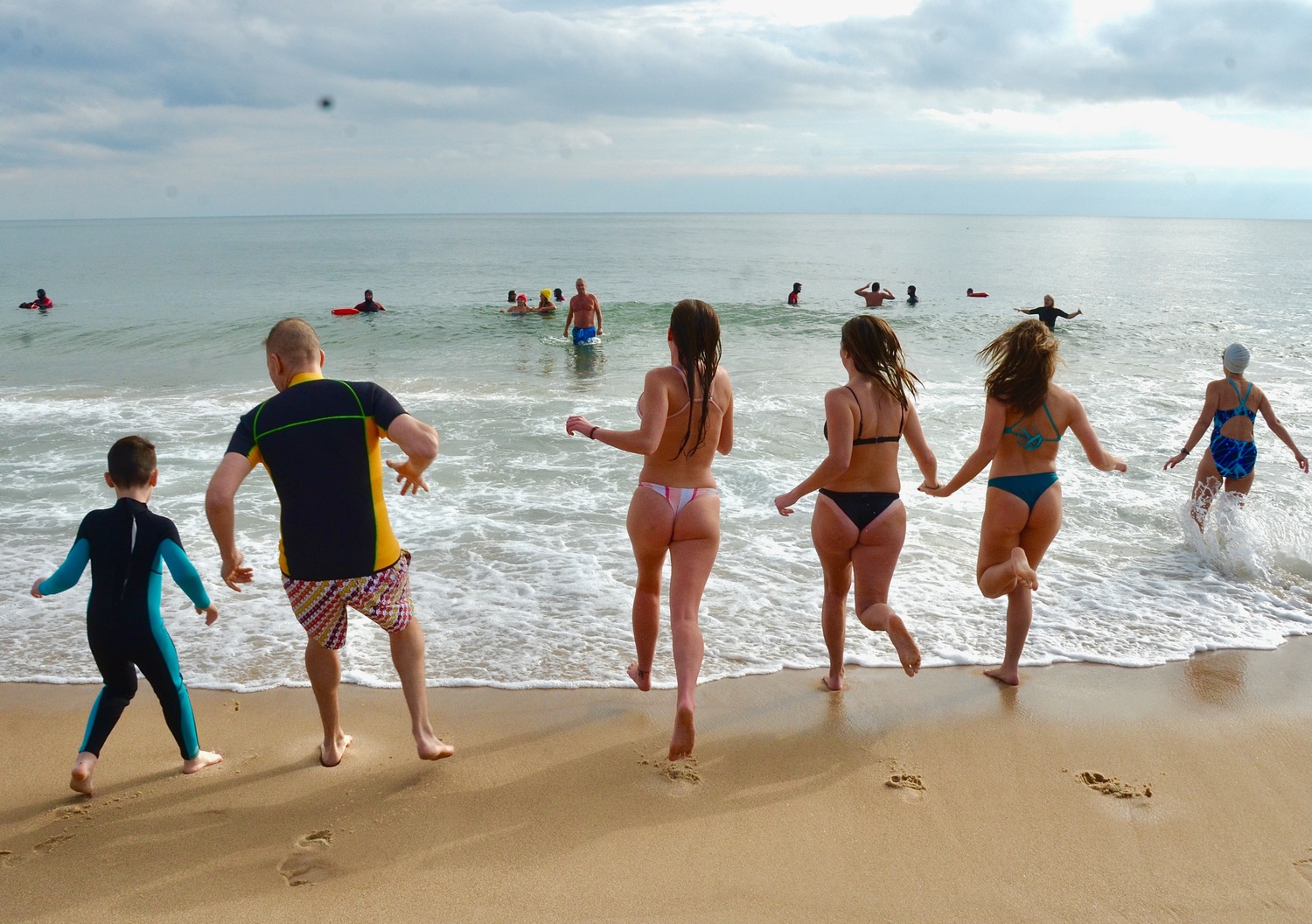 The Polar Plunge on Main Beach in East Hampton on New Year's Day.