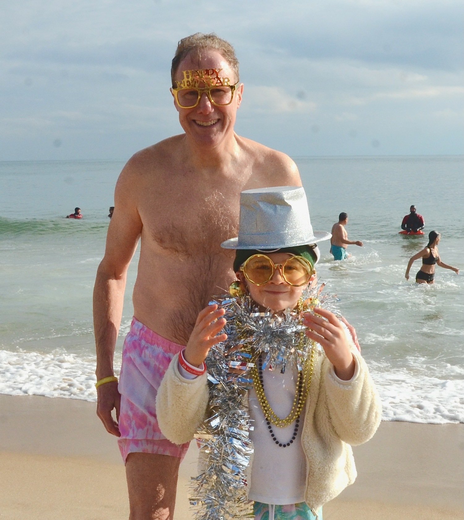 The Polar Plunge on Main Beach in East Hampton on New Year's Day.