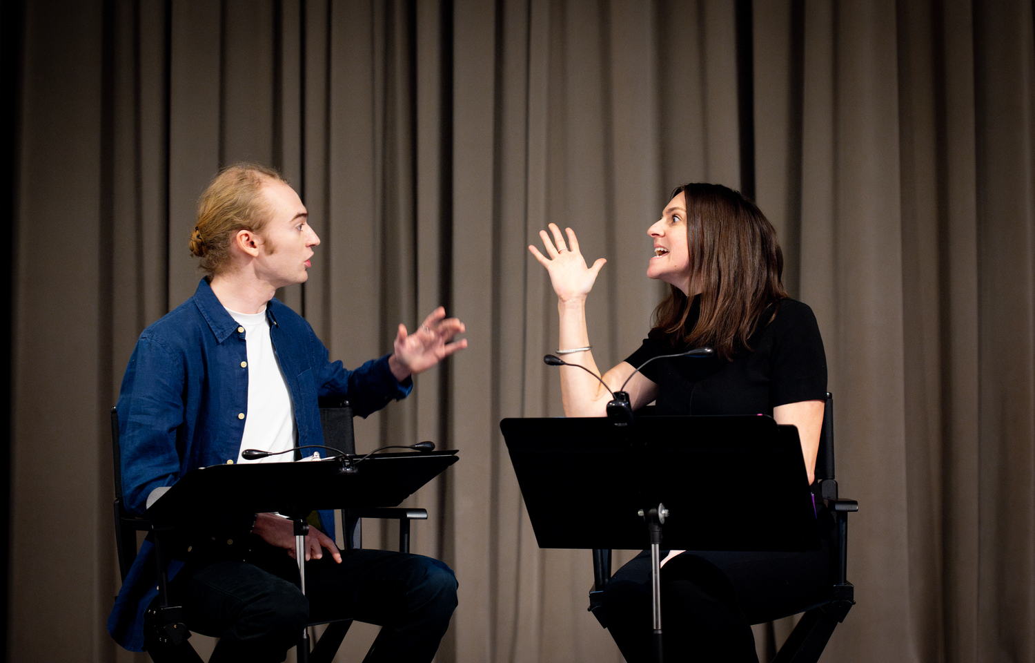 Center Stage's Vincenzo Harty (Tom) and Tamara Froebel Salkin (Amanda) during rehearsals of 