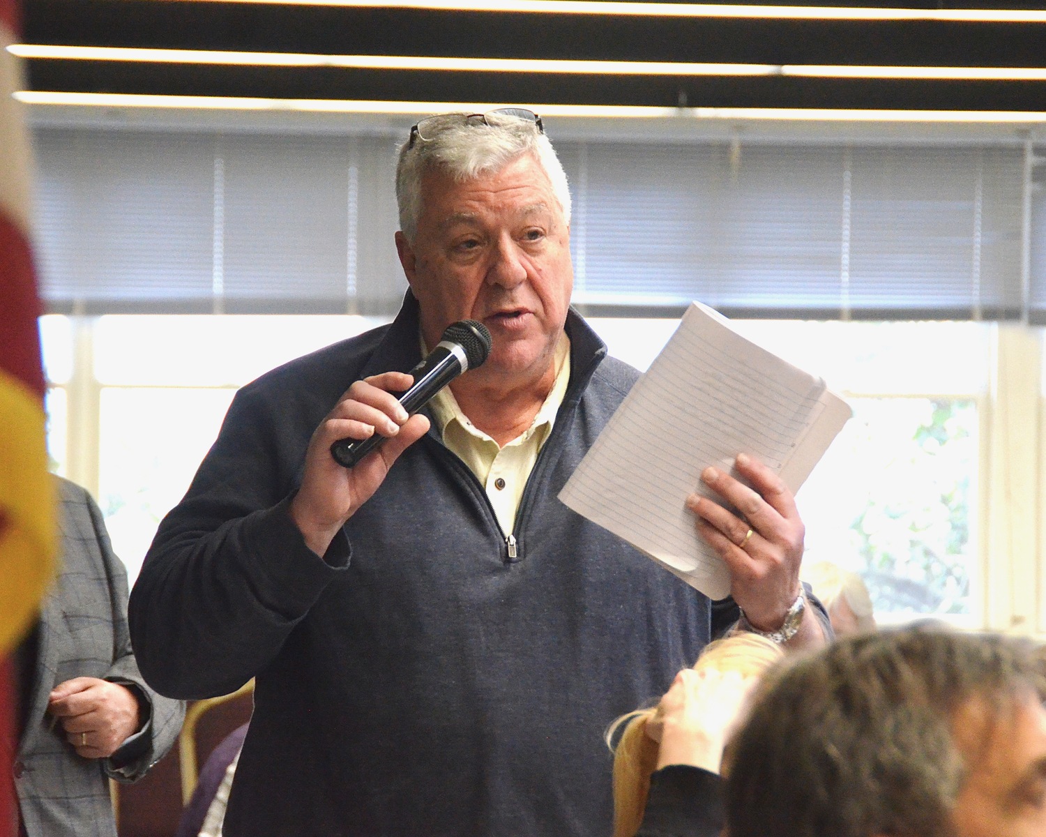 Former Sag Harbor Police Chief Tom Fabiano was one of many members of the public to speak at the Sag Harbor Village Board's forum on affordable housing on Saturday. KYRIL BROMLEY