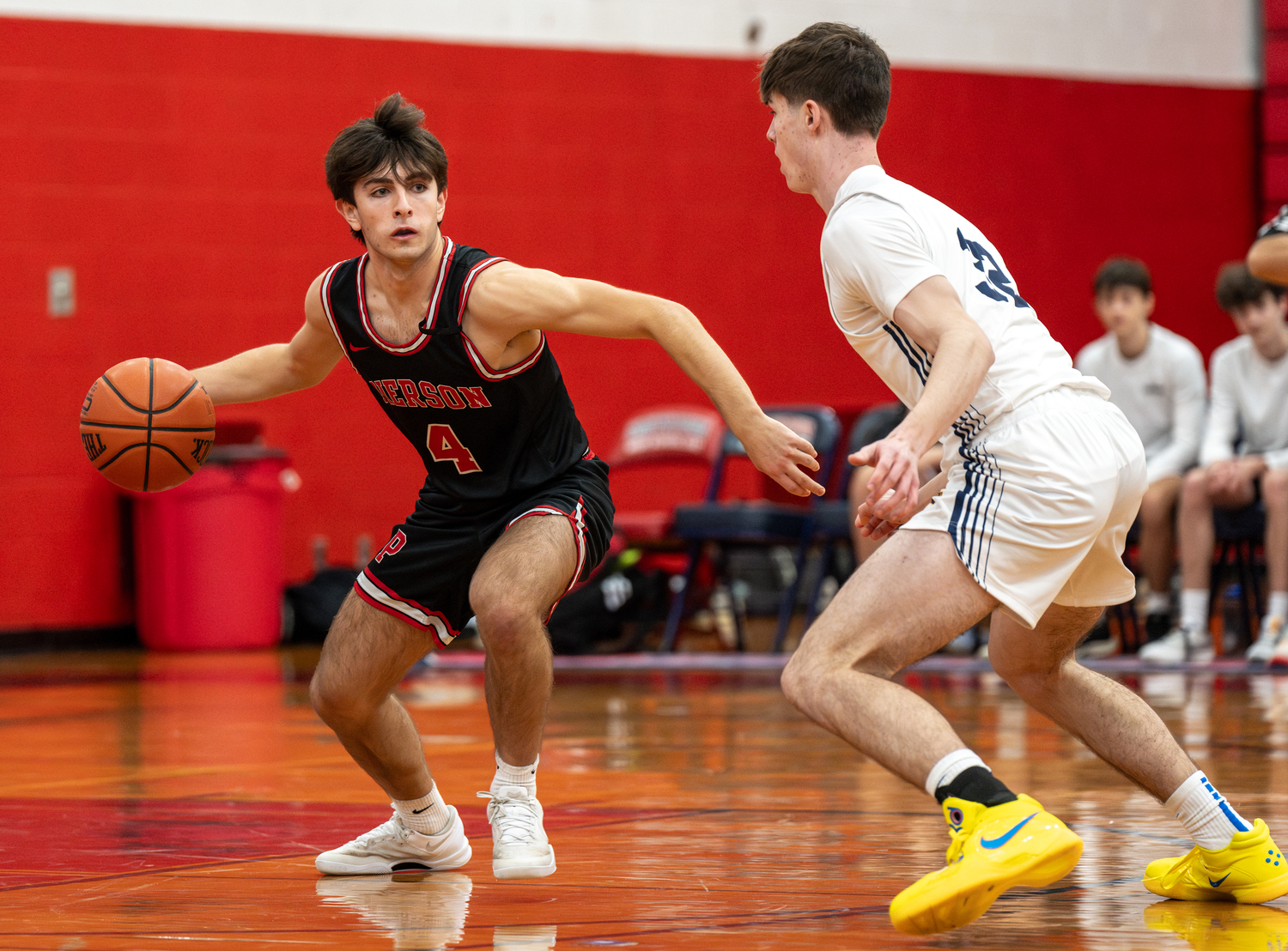 Pierson junior Henry Butler fends off a Northport player.   RON ESPOSITO