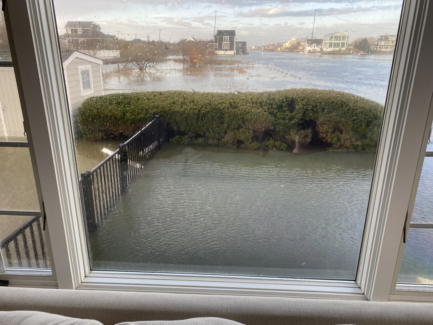 Recent flooding along the Quogue Canal. COURTESY WESTHAMPTON GARDEN CLUB