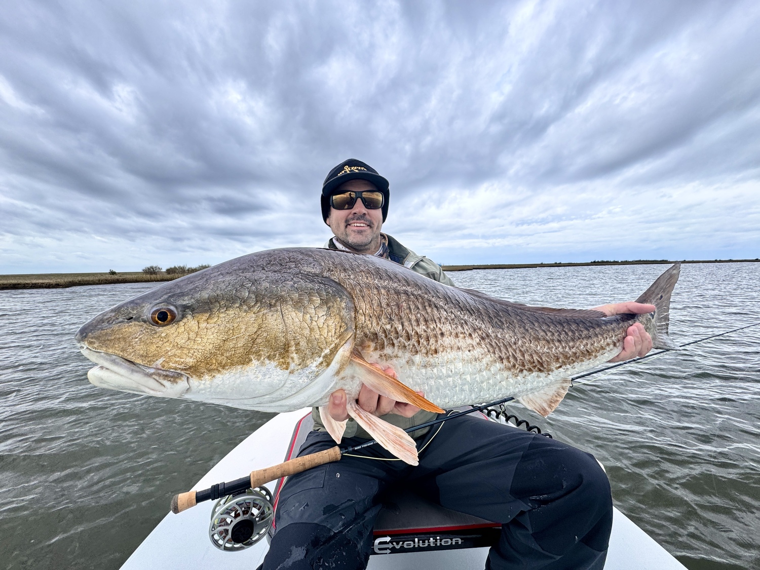 Steve Lobosco of Sag Harbor caught this beautiful redfish while visiting Louisiana in December, while casting a Sag Harbor-based Rise Fishing Co. fly rod. CAPT ADAM DEBRUIN