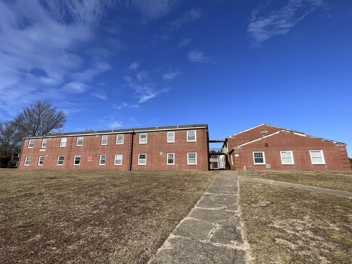 Condemned residence halls on the Southampton campus.   DANA SHAW