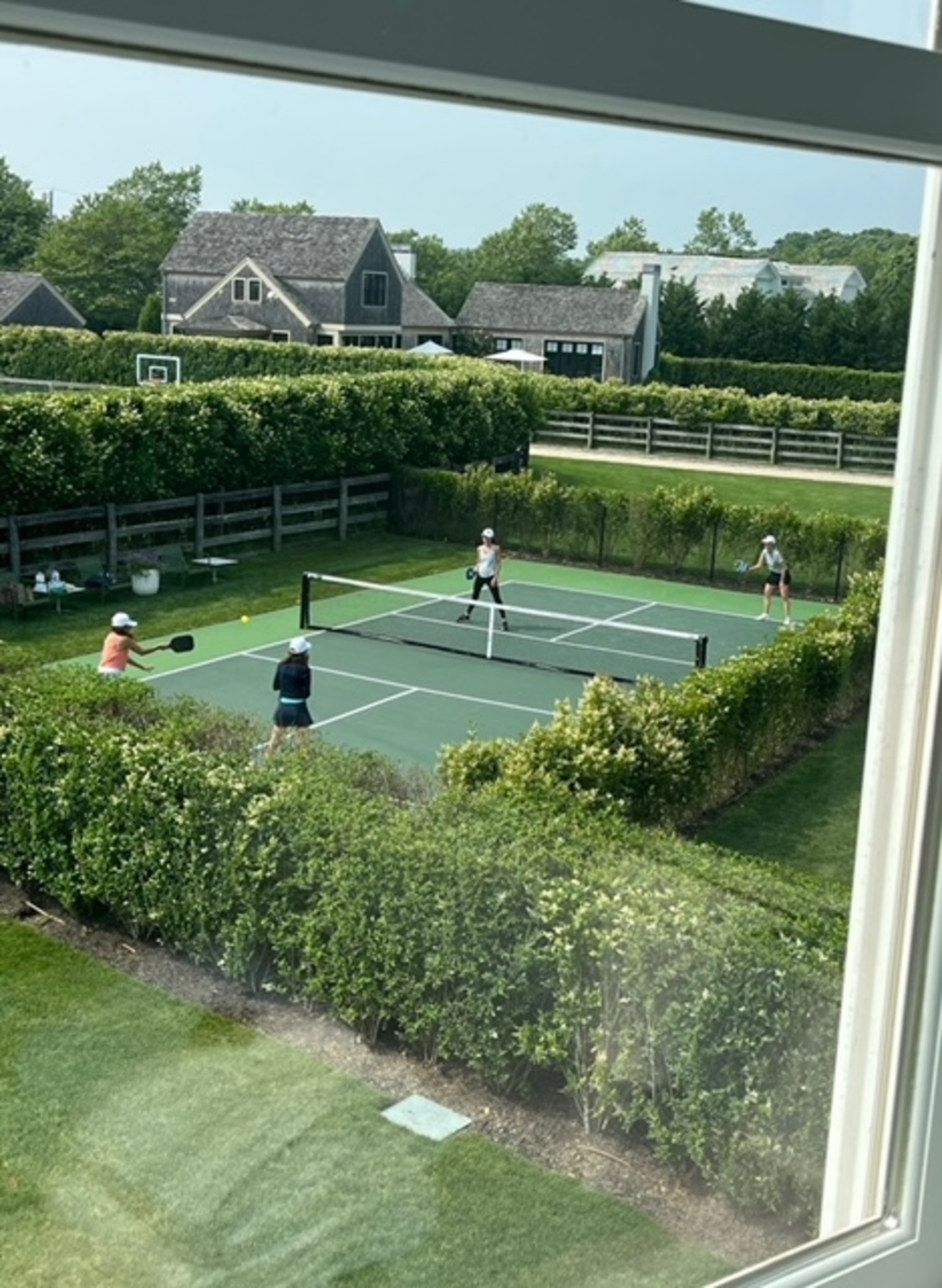 Many people have put shrubs around their private pickleball courts to try and help reduce noise produced by the game.
