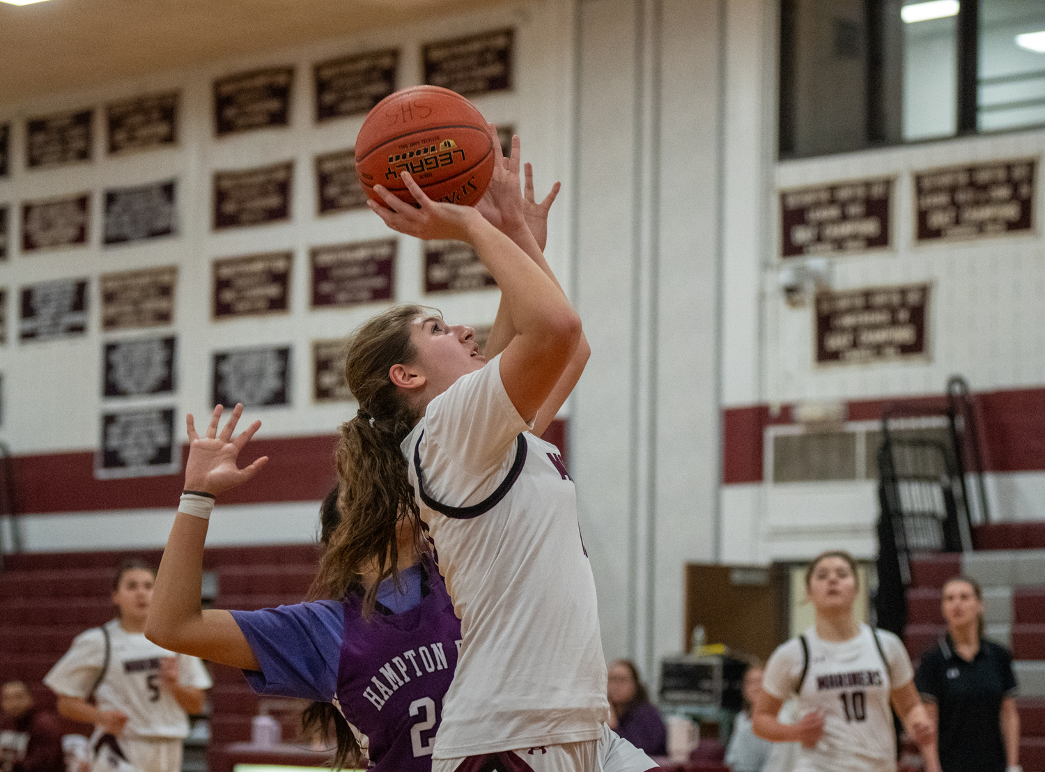 Southampton freshman Marin Schwartz goes to the basket.  RON ESPOSITO/SOUTHAMPTON SCHOOL DSITRICT