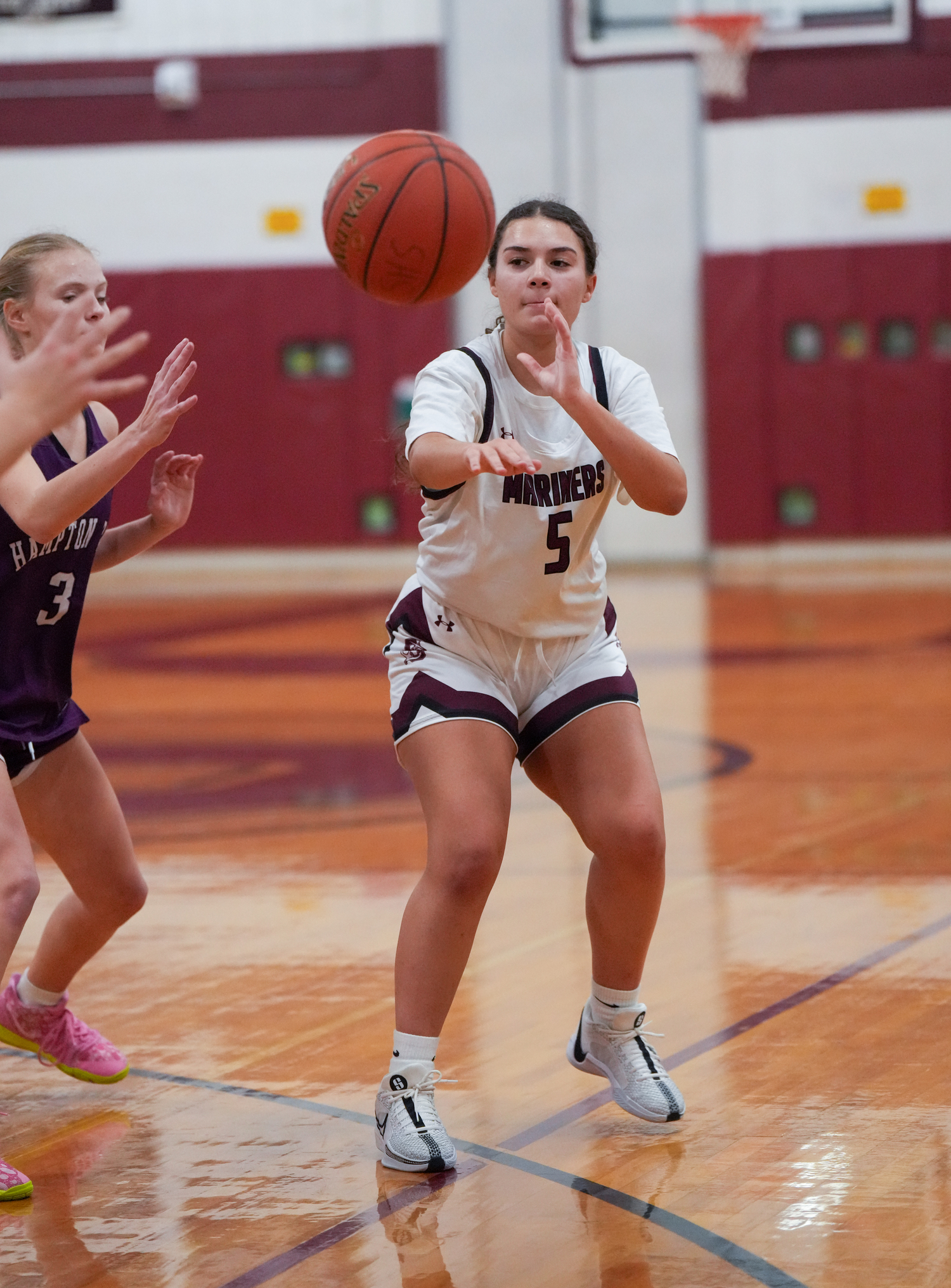 Mia Arnold passes the ball.   RON ESPOSITO/SOUTHAMPTON SCHOOL DSITRICT