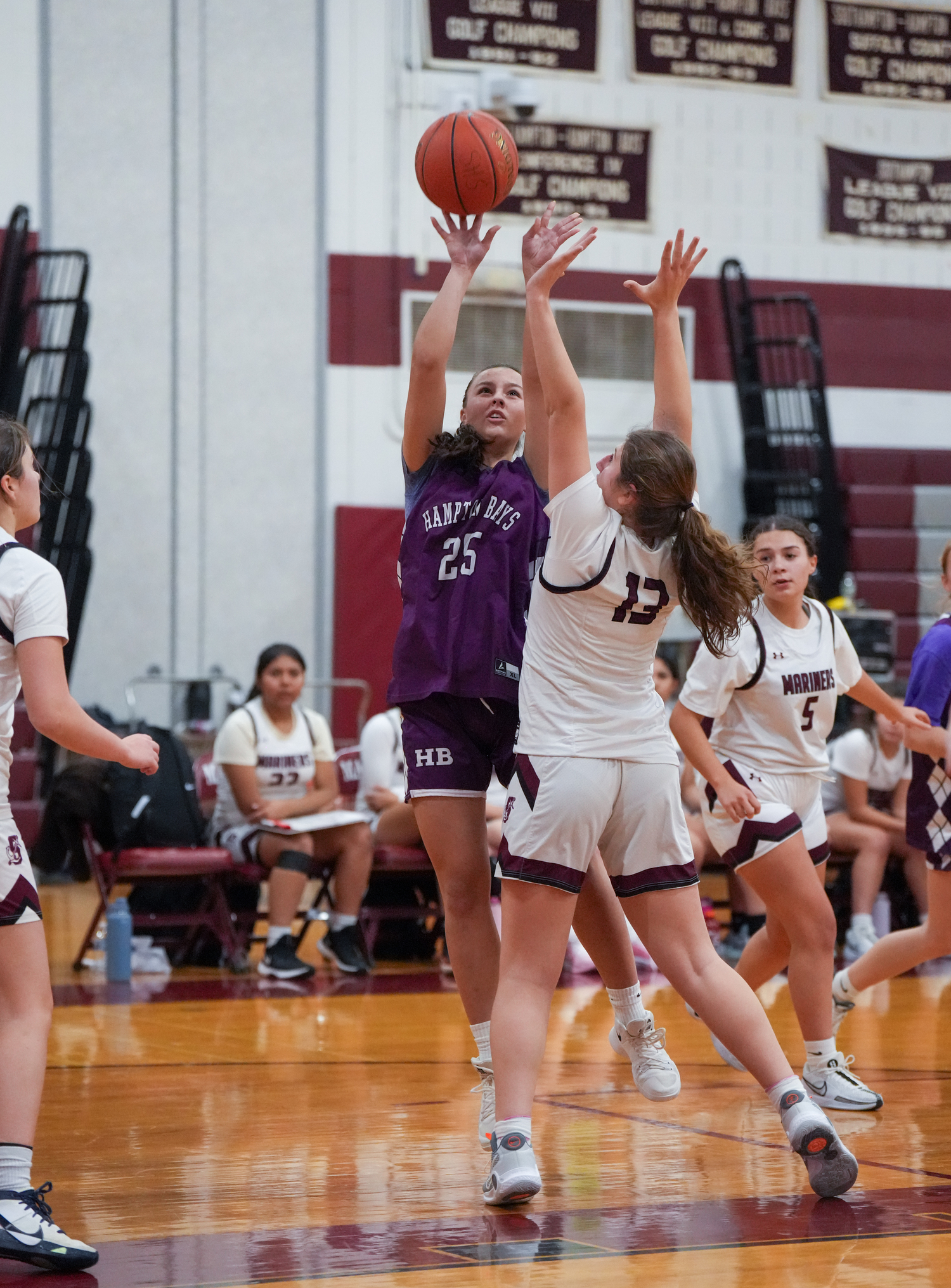 Hampton Bays senior Nella Nicolova led all scorers on Friday night with 13 points.  RON ESPOSITO/SOUTHAMPTON SCHOOL DSITRICT