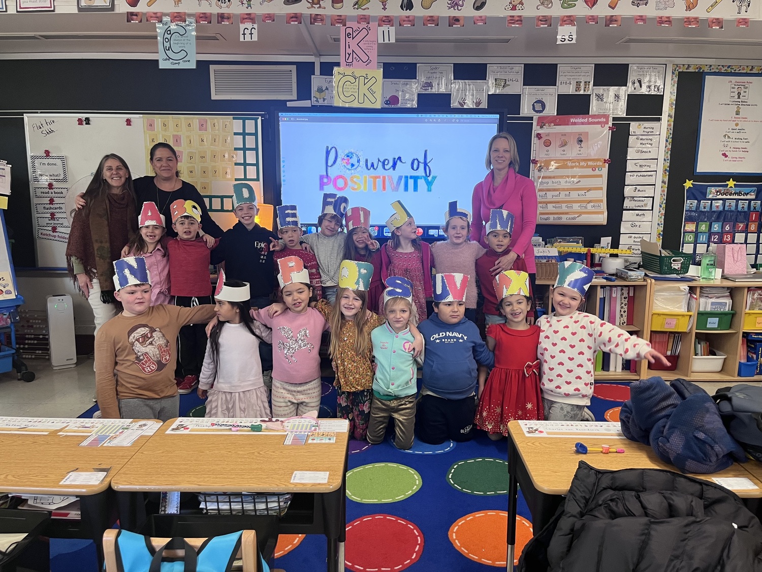 Sag Harbor Elementary School’s first grade class researched the power of positivity and giving affirmations to their fellow schoolmates. COURTESY SAG HARBOR SCHOOL DISTRICT