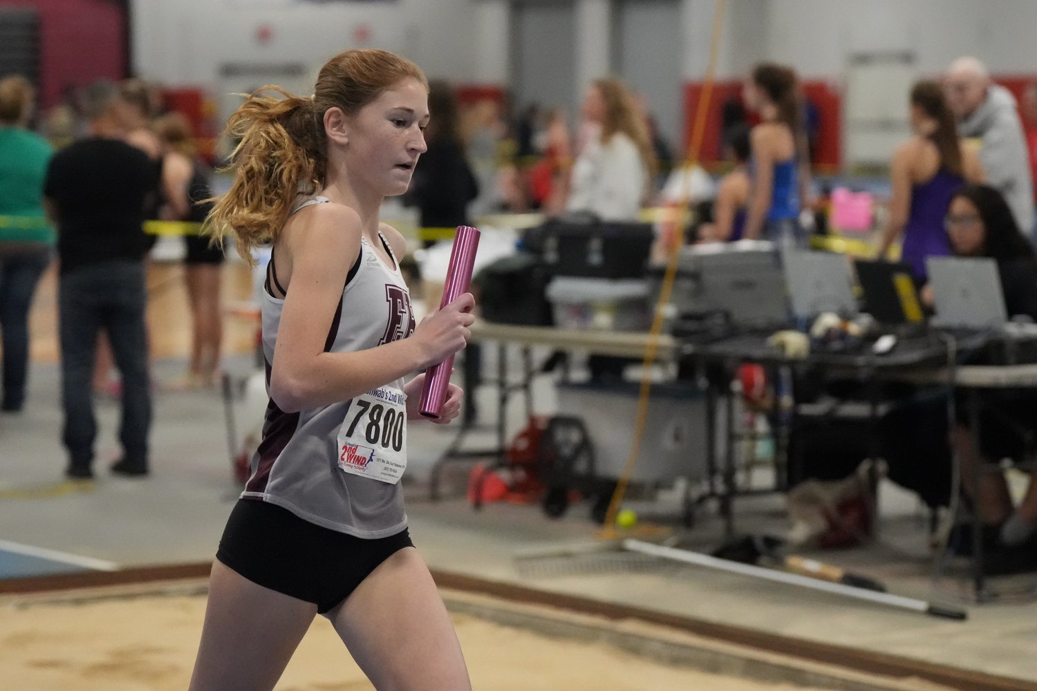 Pierson sophomore Sara O'Brien ran in East Hampton's SMR and 4x200-meter relay on Saturday.   RON ESPOSITO