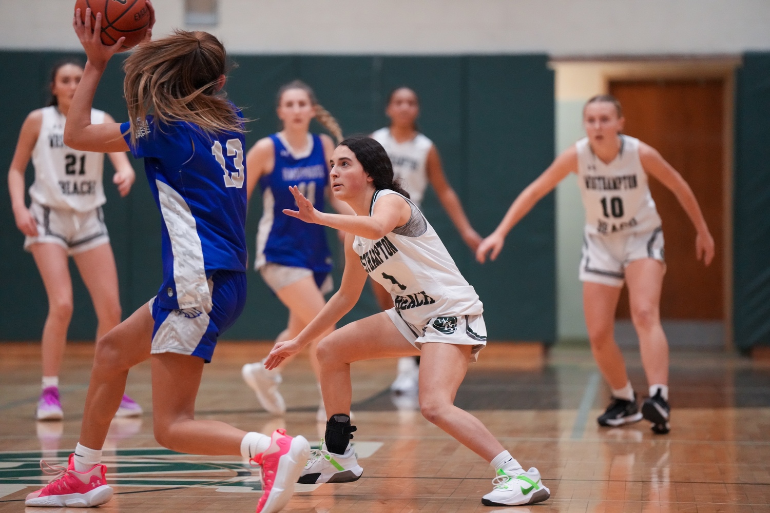 Eighth grade guard Mia Velez on defense. RON ESPOSITO