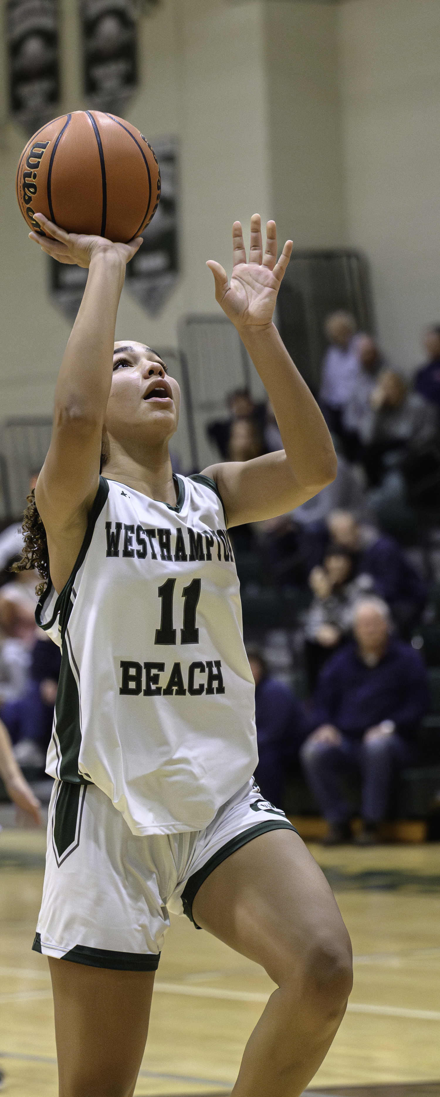 Sophomore center Jasmine Taylor hit four layups off feeds from classmate Sandra Clarke, and finished with a double-double in 12 points and 10 rebounds. MARIANNE BARNETT