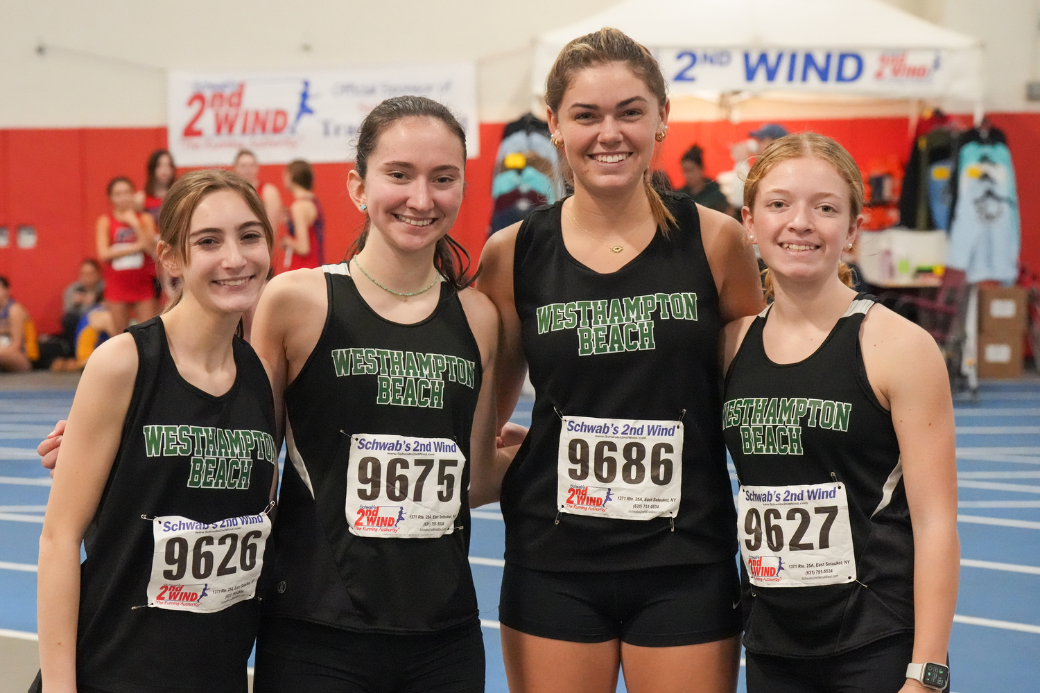The Hurricanes' DMR on Saturday included Sofia DiPierro, left, Lily Stebel, Gabby Wendel and Fina DiBiaso.     RON ESPOSITO