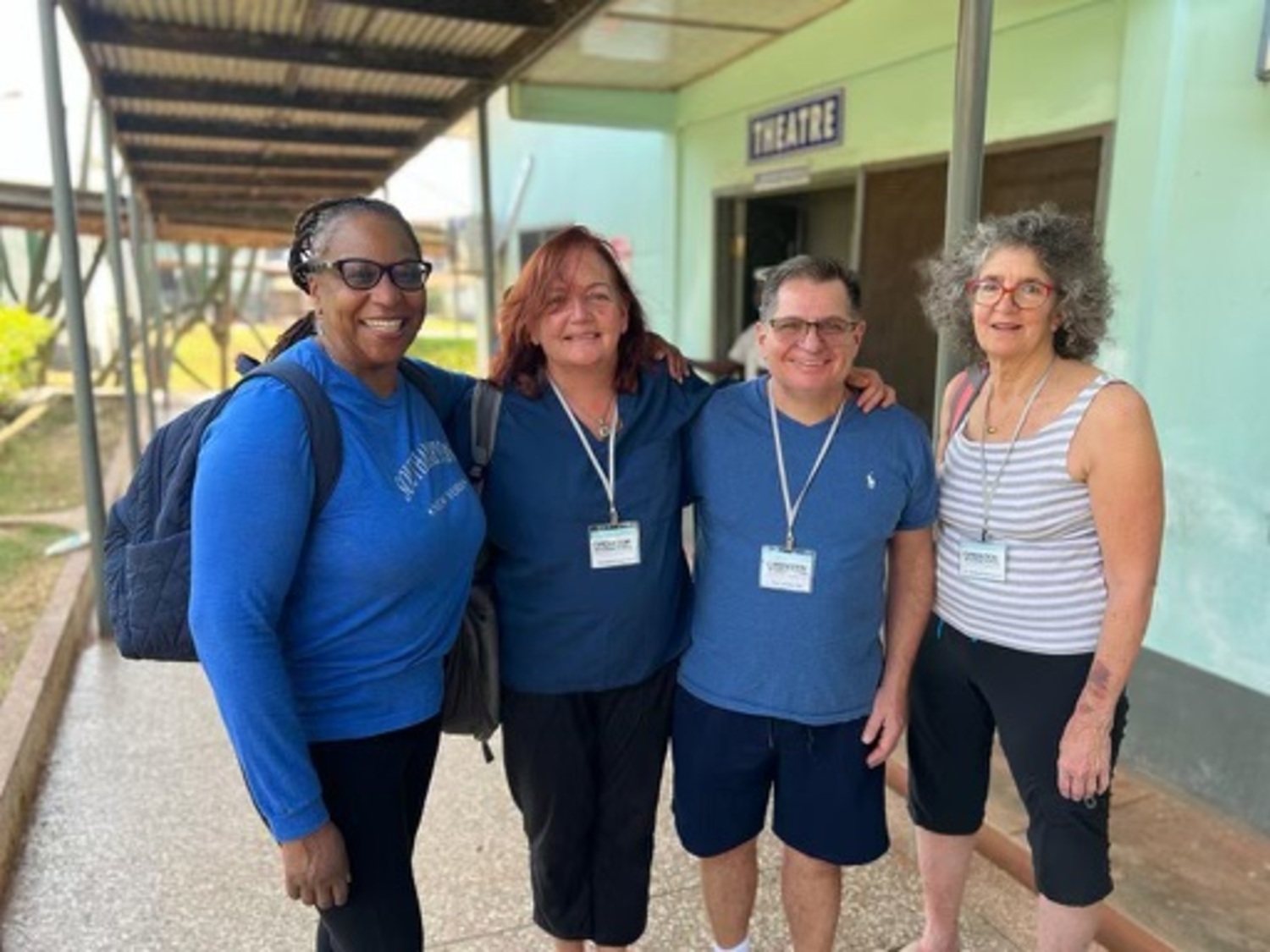 From left, Dr. Florence Rolston, Dr. Adriann Combs, Dr. Vito Alamia and Dr. Deborah Davenport. Rolston, Alamia and Davenport performed surgeries over the course of five days in Ghana, while Dr. Combs taught neonatal resuscitation to the team of doctors and nurses at the regional hospital in Ghana.