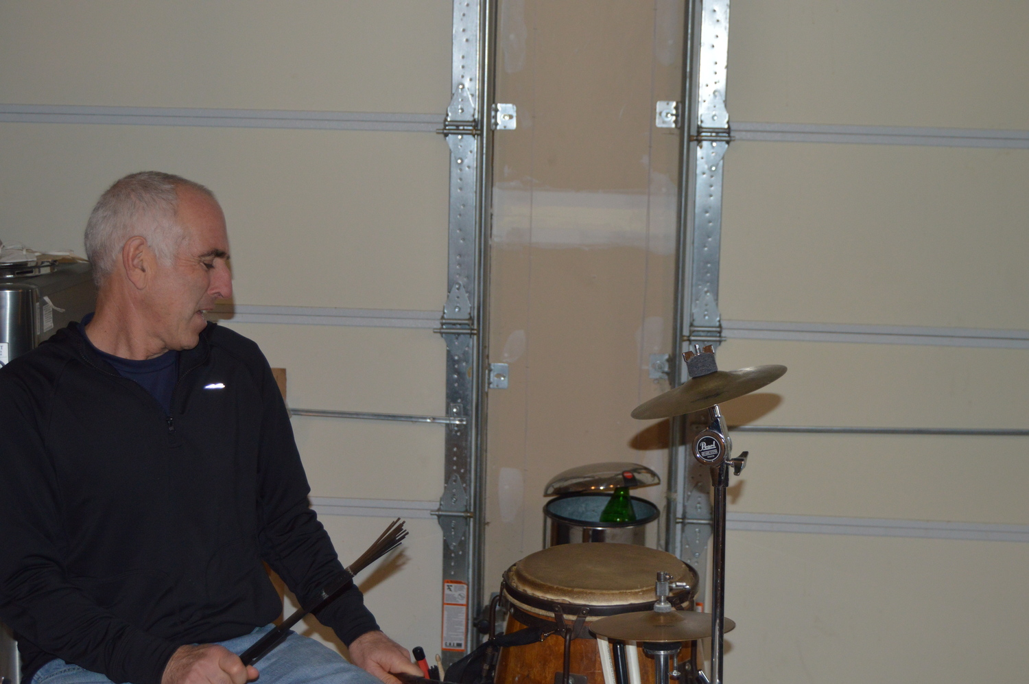 Jay Schneiderman behind the kit