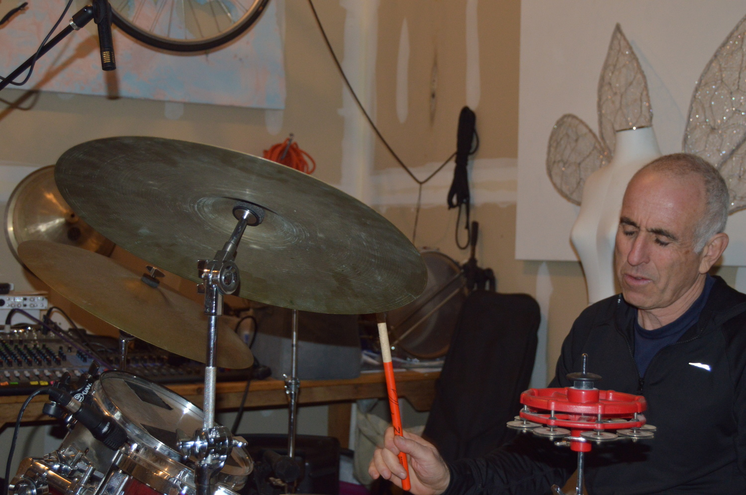Jay Schneiderman behind the kit