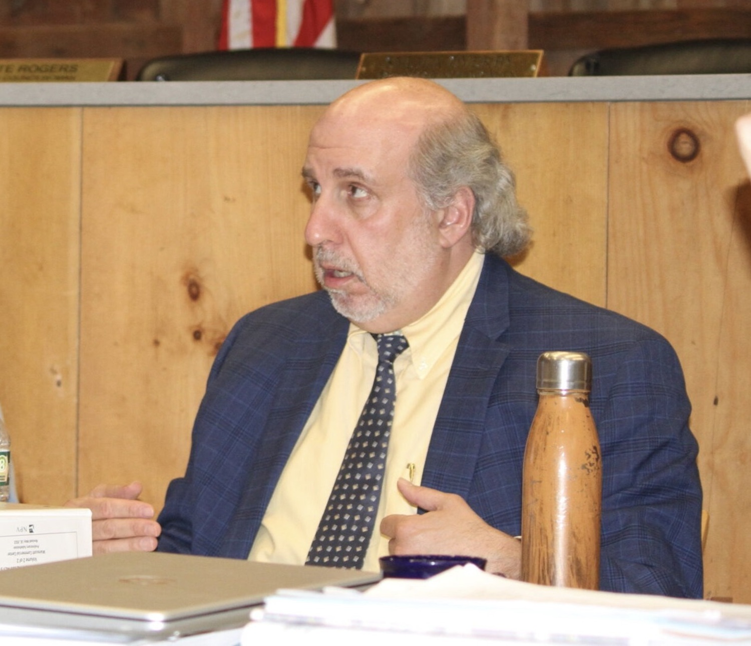 The East Hampton Town Planning Board has objected to the Town Board leading the review of the new Senior Center project. Chairman Sam Kramer, pictured, and five of the other six board members voted in favor of the Planning Board seeking lead agency status for the project review. MICHAEL WRIGHT
