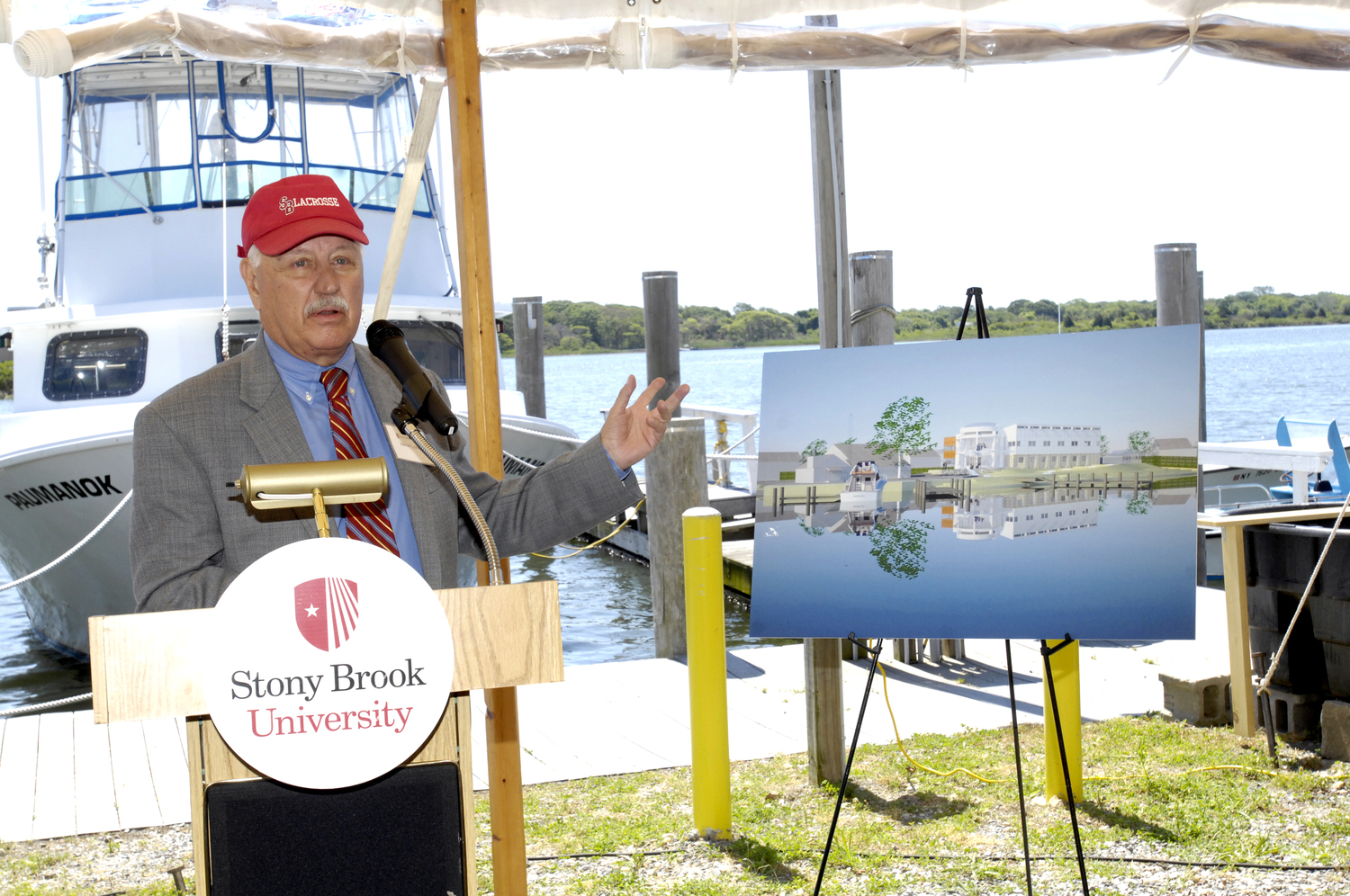Senator Kenneth P. LaValle at the ground breaking in May of 2012 for the  $8.3 million new Marine Science facility on Fort Pond Bay,   DANA SHAW