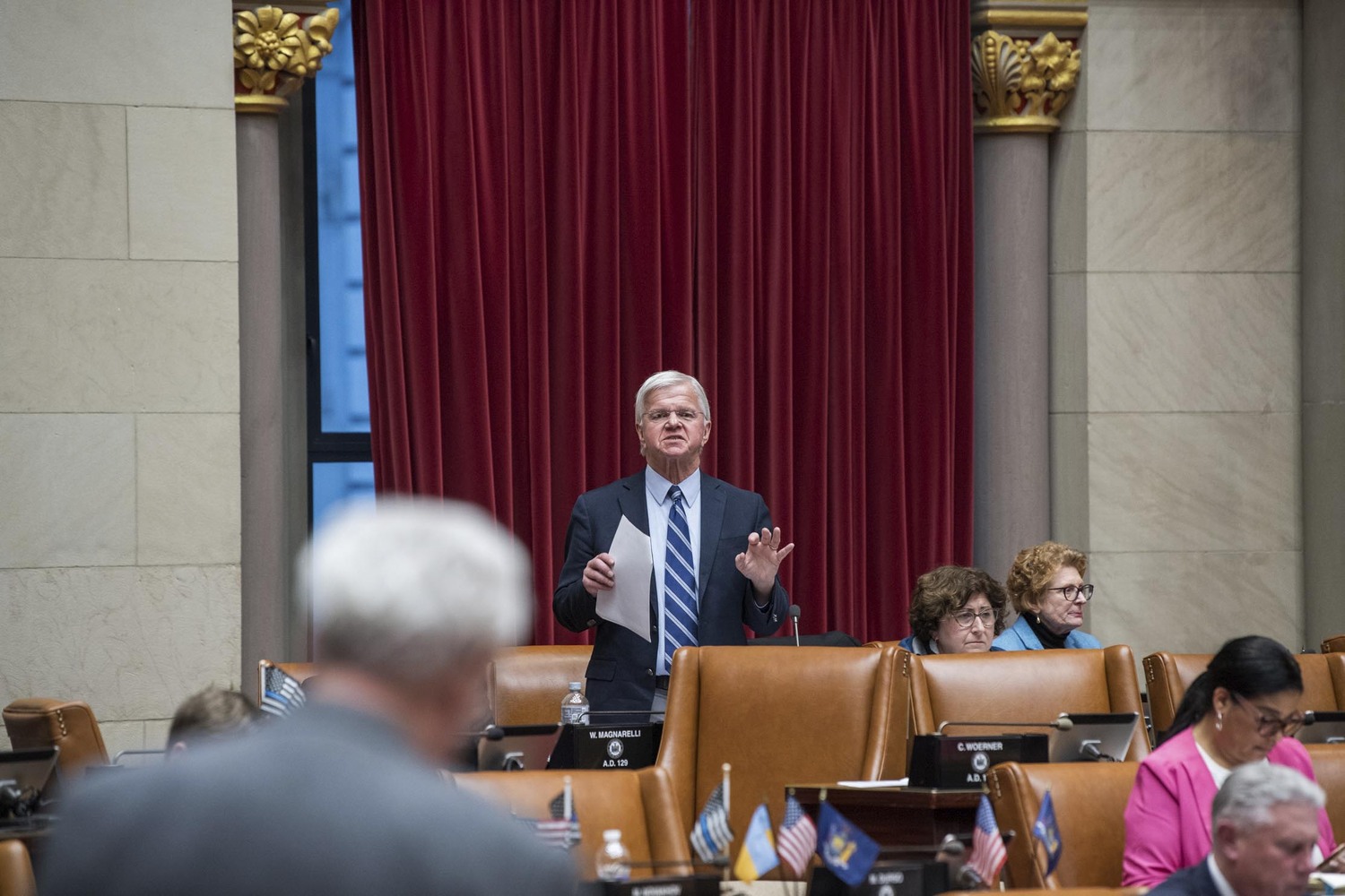 New York State Assemblyman Fred W. Thiele Jr., at work in Albany recently. Assemblyman Thiele confirmed this week that he would not seek another term this November.