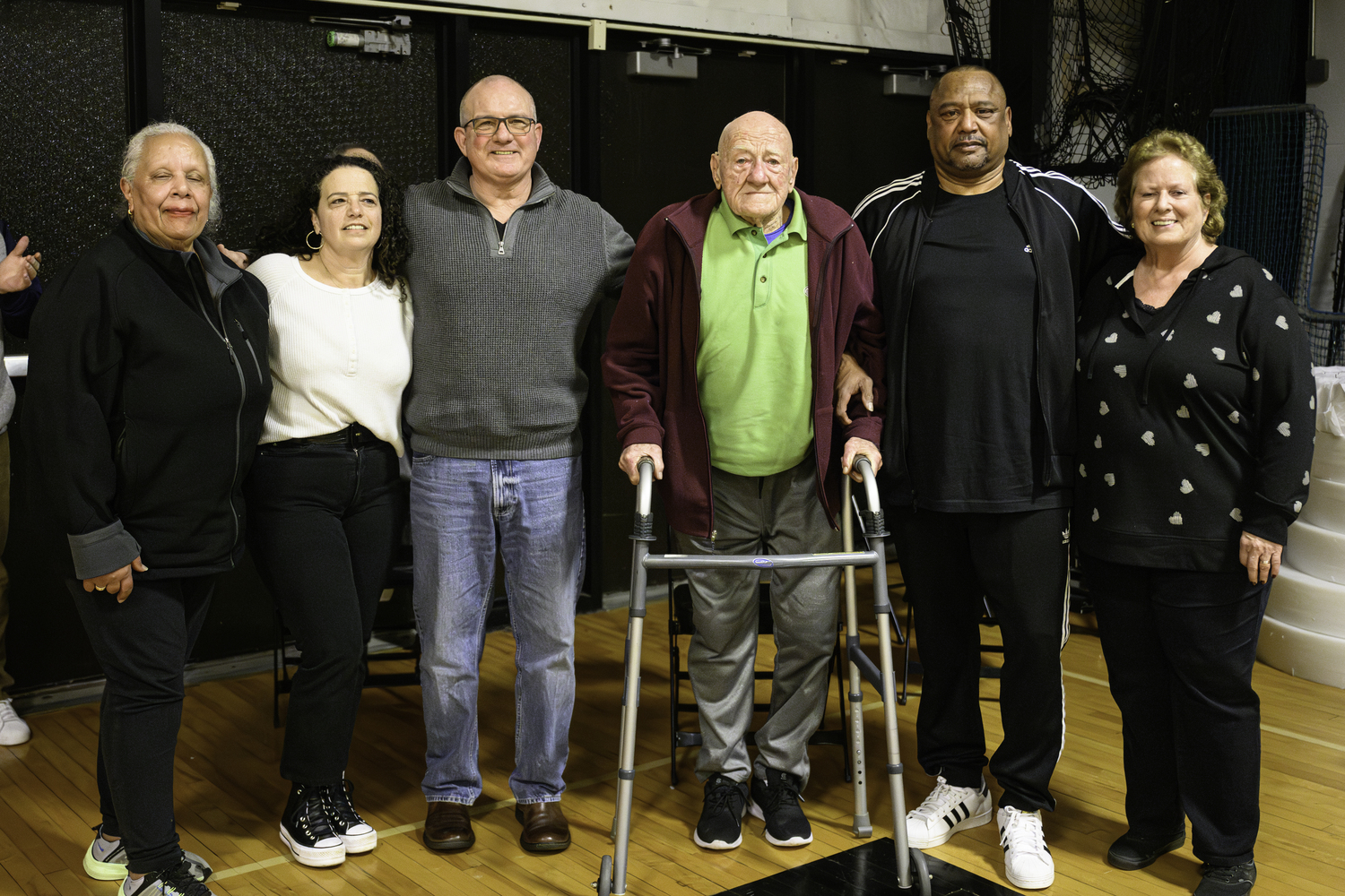 A new banner honoring the 1978 Pierson boys basketball state championship was unveiled at the varsity boys game against Babylon on February 8. MARIANNE BARNETT