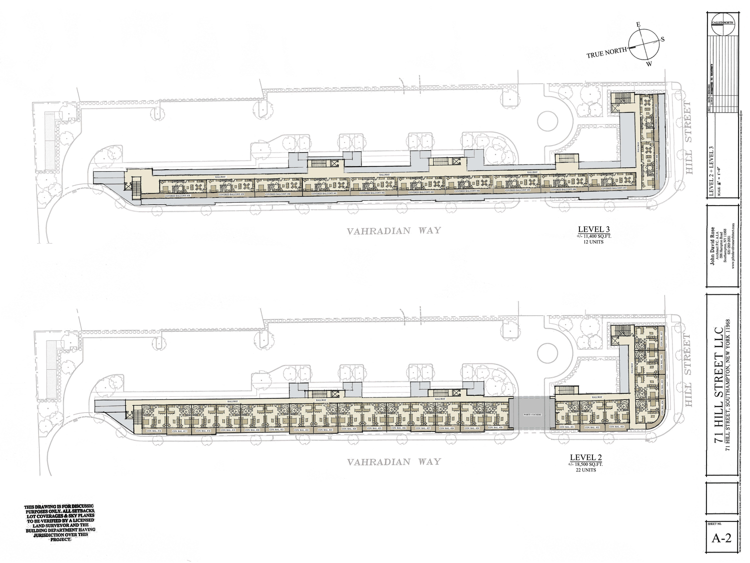 Plans for a resort hotel at 71 Hill Street.