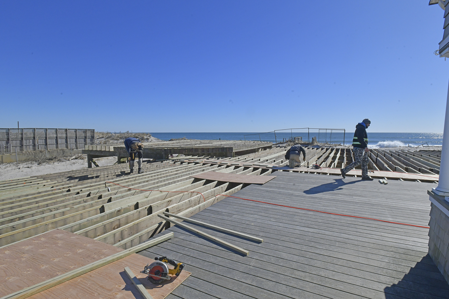 Work is currently underway to restore the former Tiana Lifesaving Station.  DANA SHAW